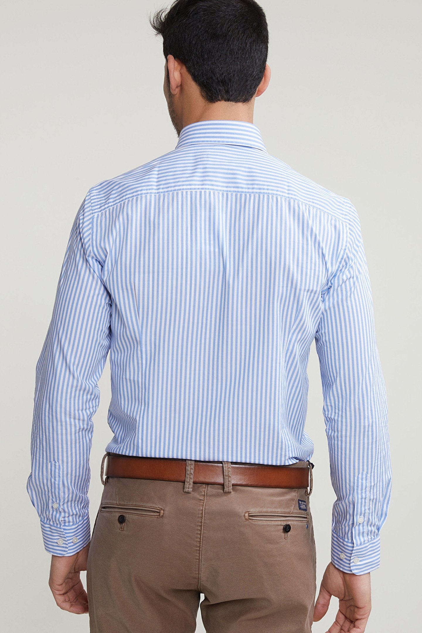 SLIM FIT STRIPED SHIRT WITH POCKET BLUE/WHITE 2