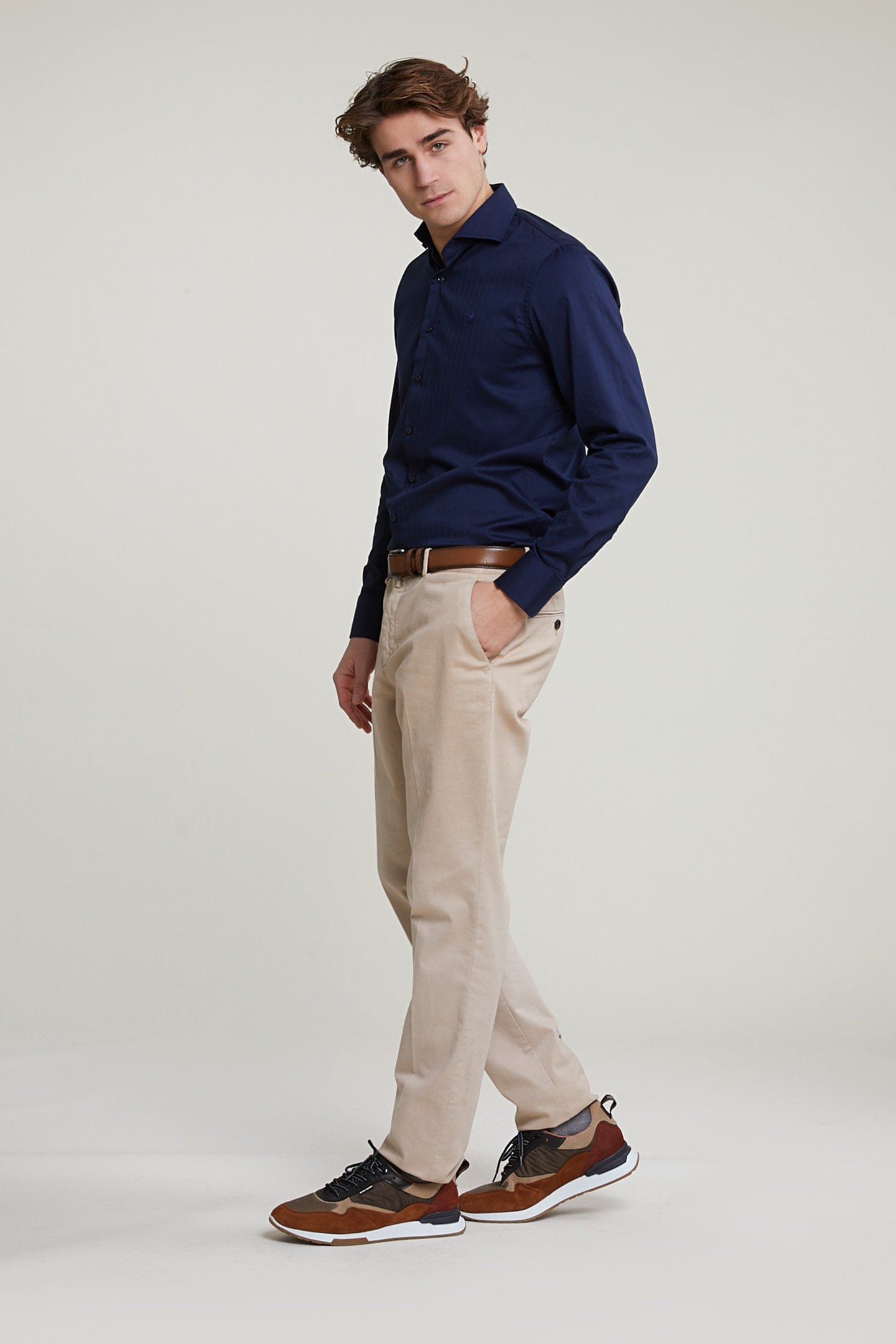 CUSTOM FIT UNI STRETCH SHIRT BLUE 3