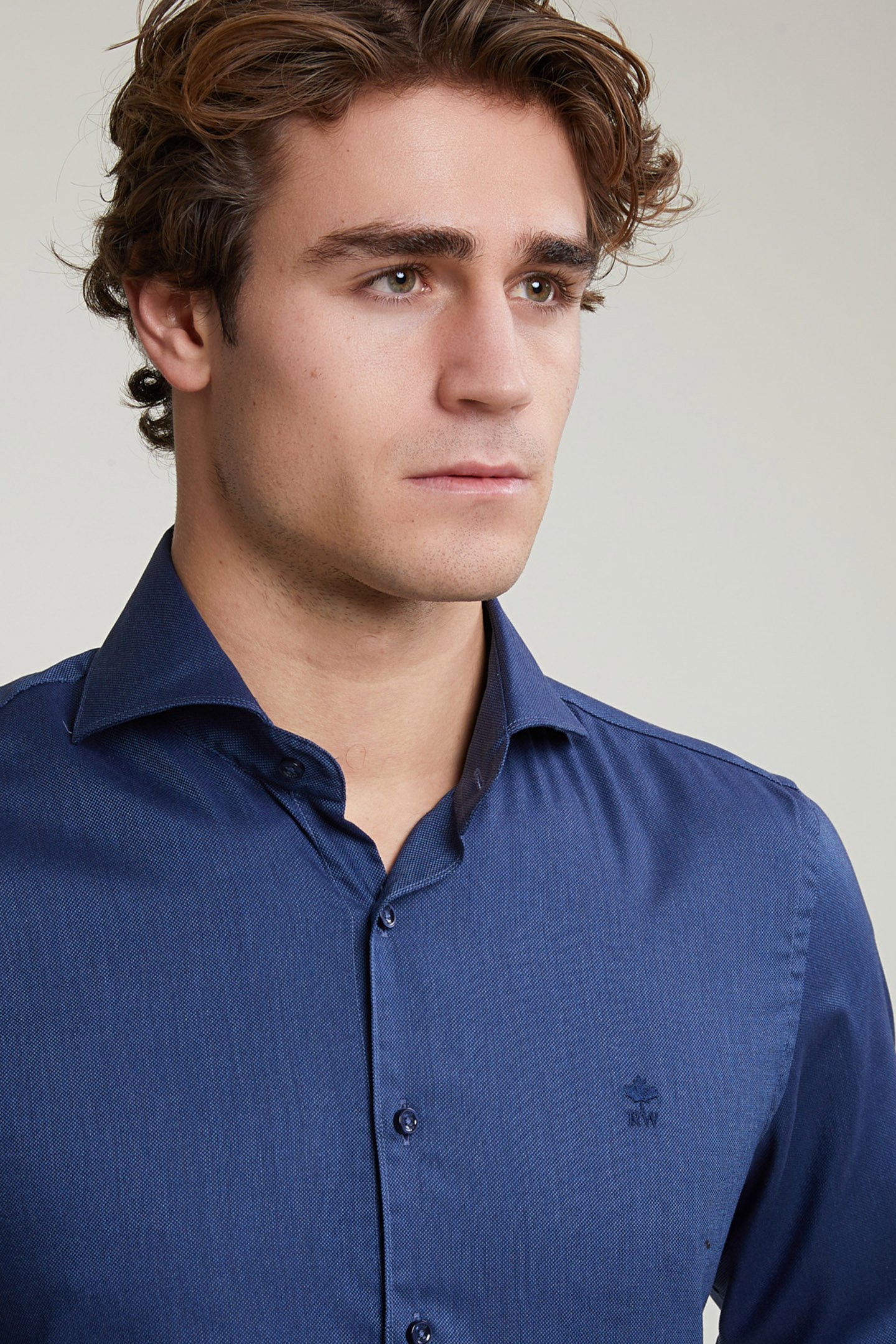 CUSTOM FIT UNI STRETCH SHIRT BLUE 4