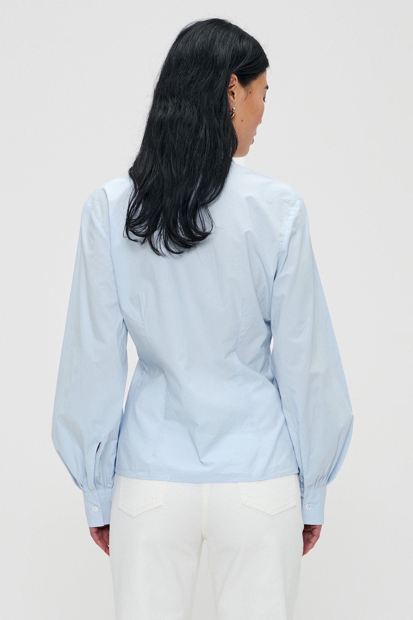POPLIN PUFF SLEEVE SHIRT CRISPY BLUE 2