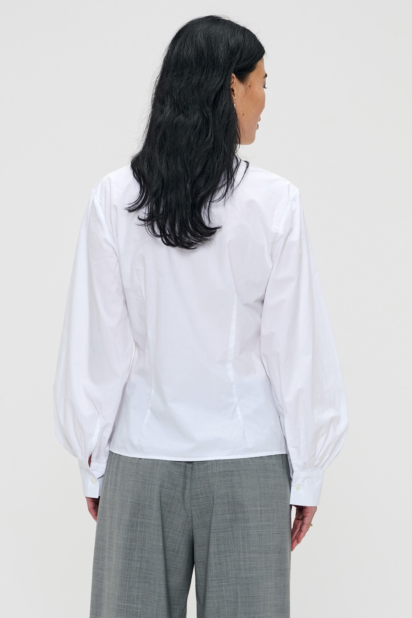 POPLIN PUFF SLEEVE SHIRT WHITE 2