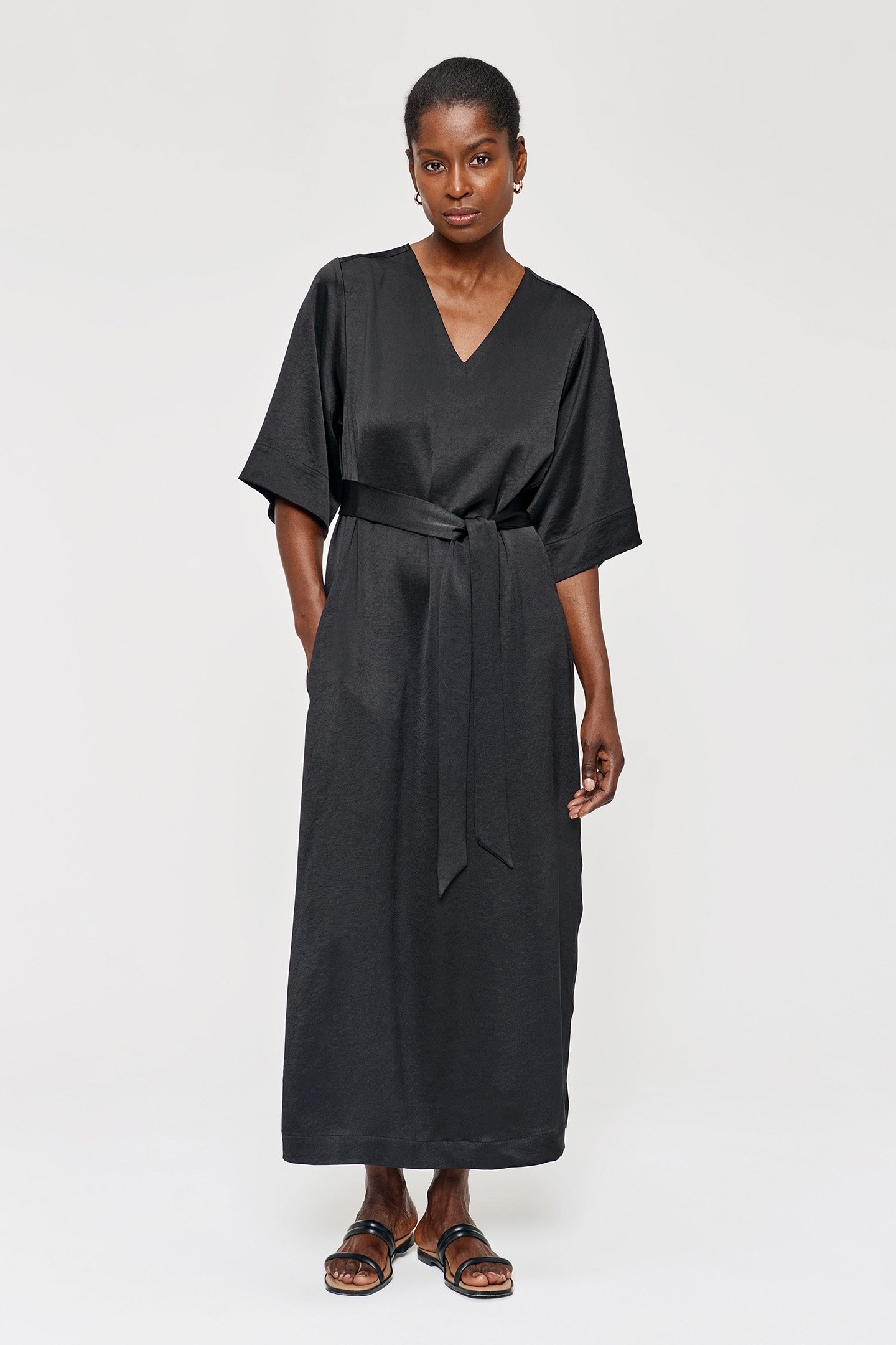 SATIN T-SHIRT DRESS BLACK 4