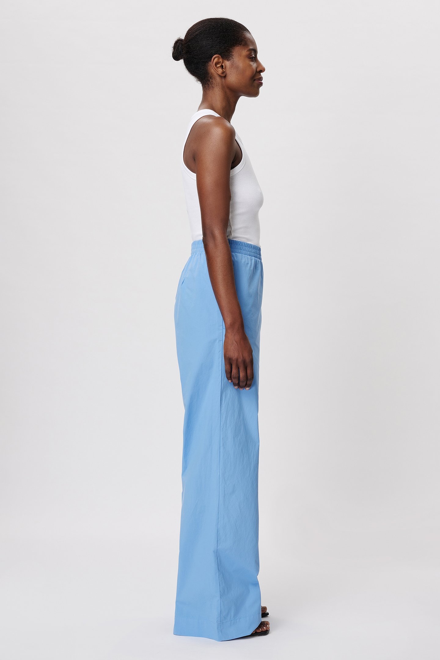 COTTON WIDE LEG PANTS SKY BLUE 3