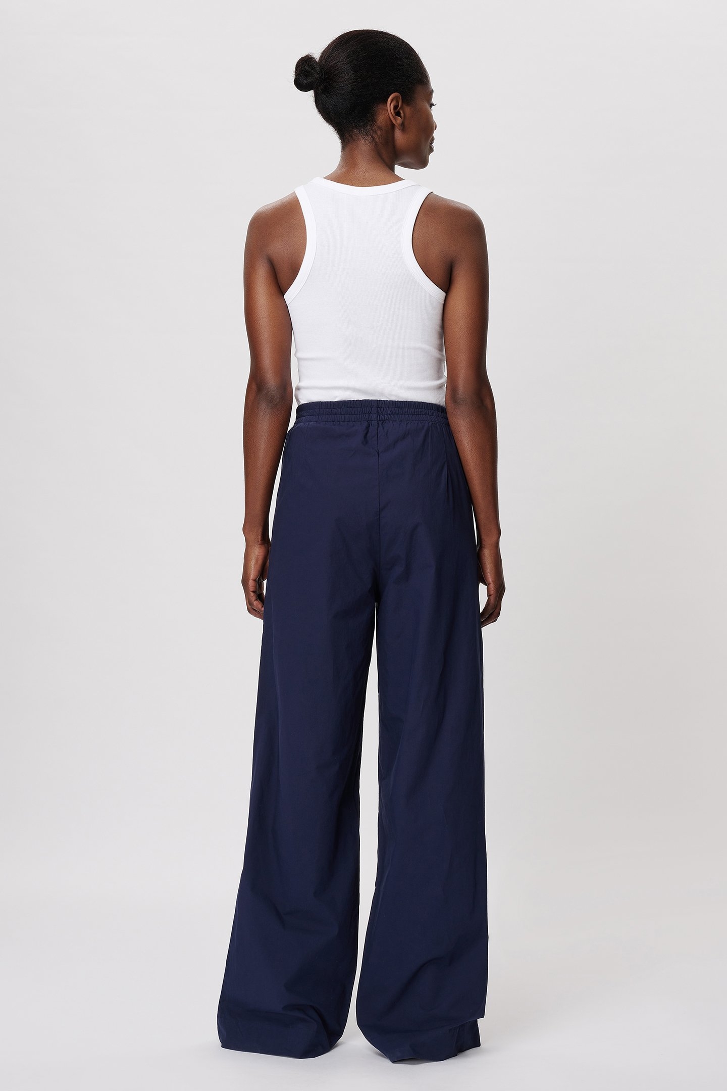 COTTON WIDE LEG PANTS MIDNIGHT BLUE 2