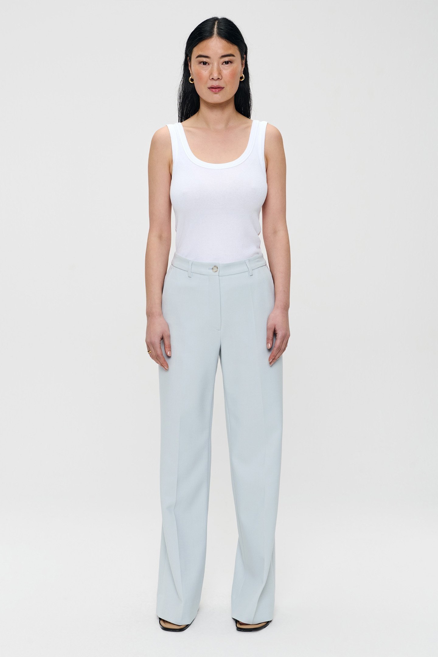 RELAXED FLARED PANTS BLUE FOG 3