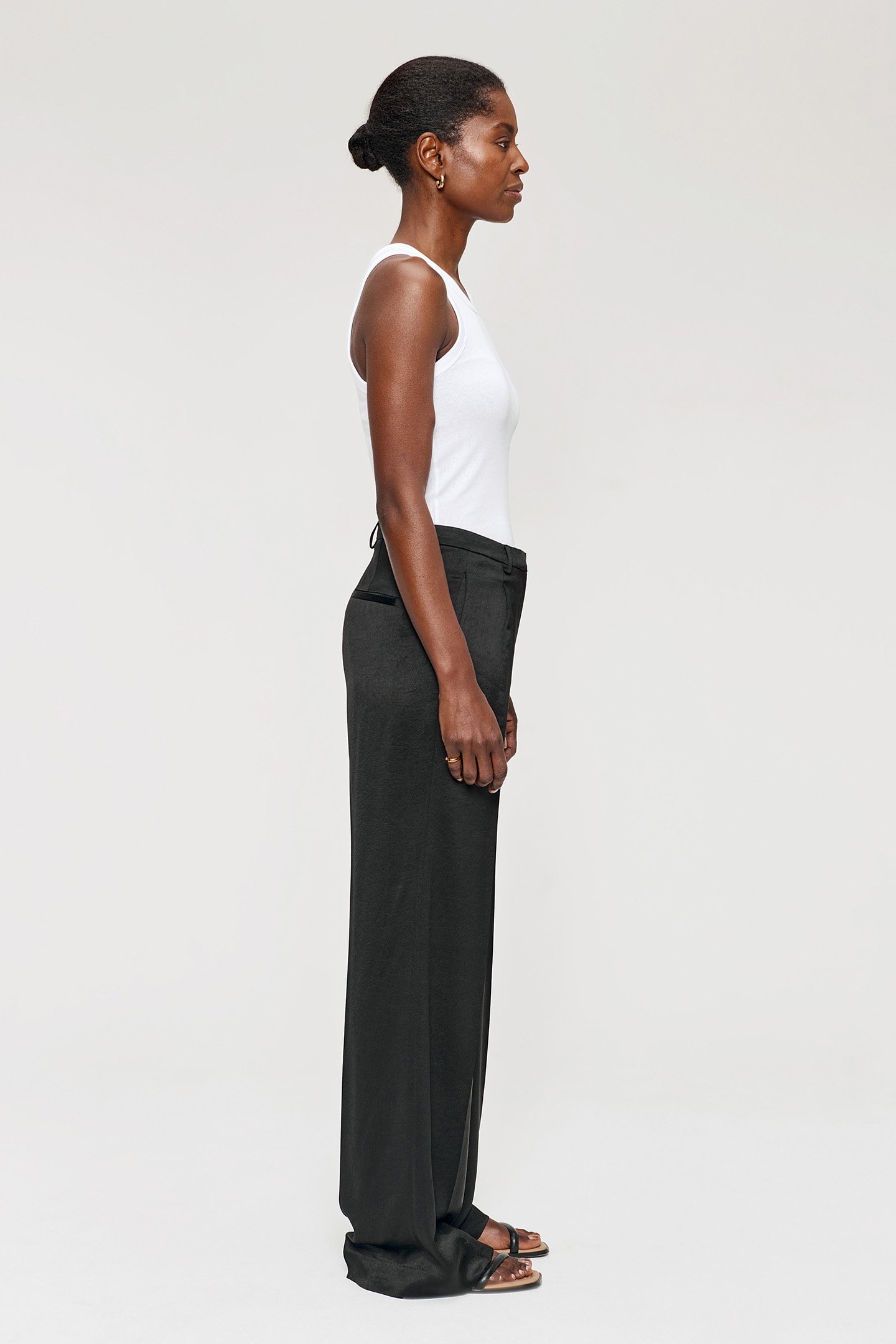 SATIN WIDE LEG PANTS BLACK 3