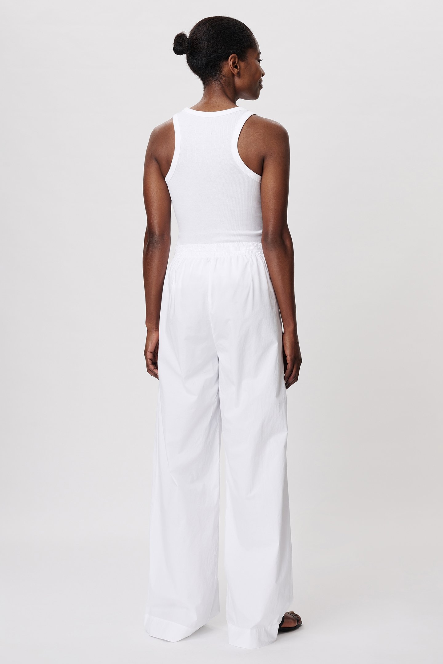 COTTON WIDE LEG PANTS WHITE 2
