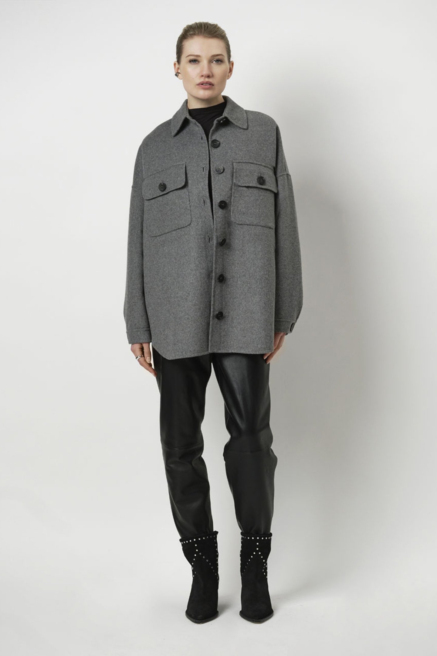 PHAEDRA WOOL BLEND JACKET GREY MIST 1