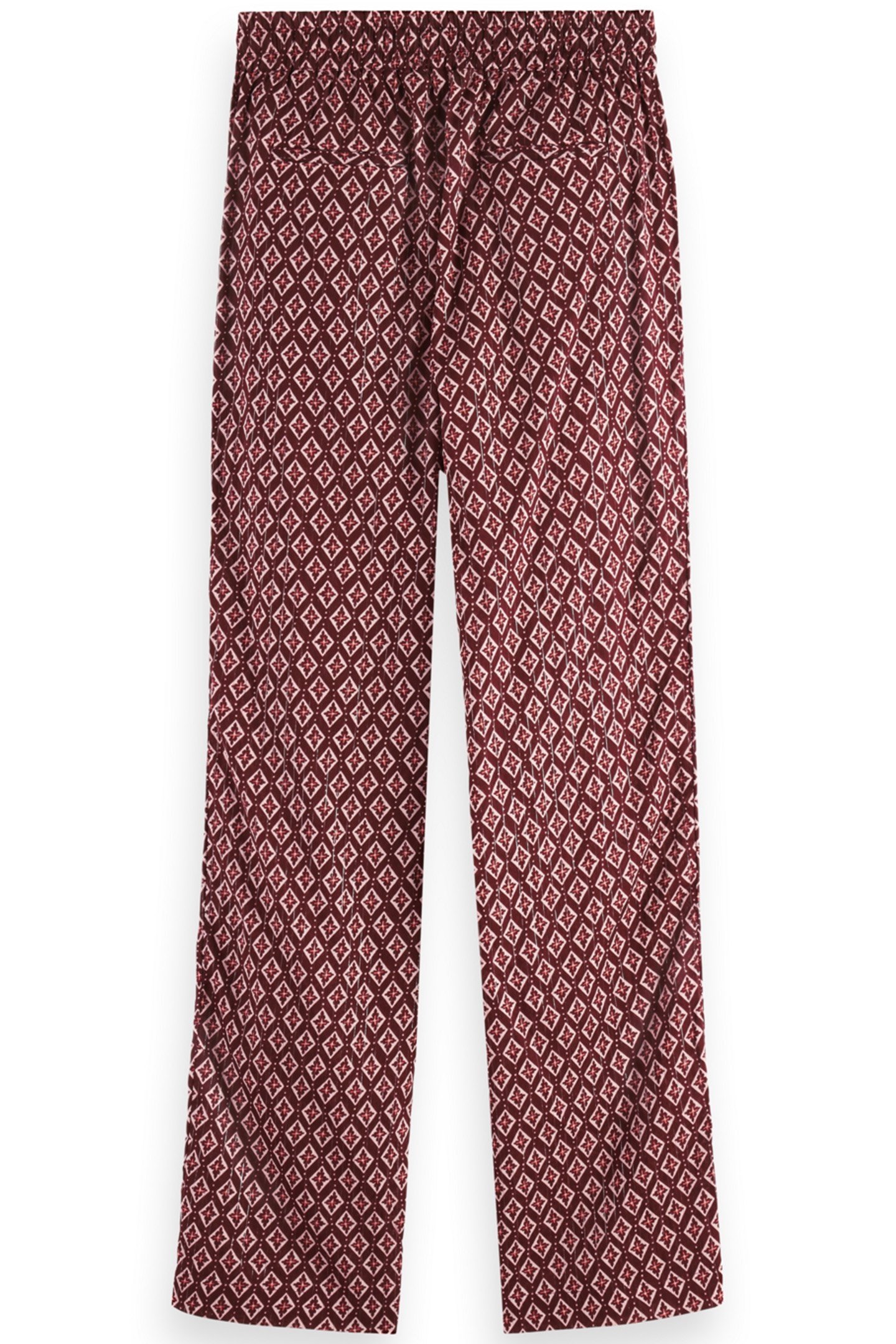 GIA BLOCK PRINT PULL ON PANT GEO FLOWER BORDEAUX 5