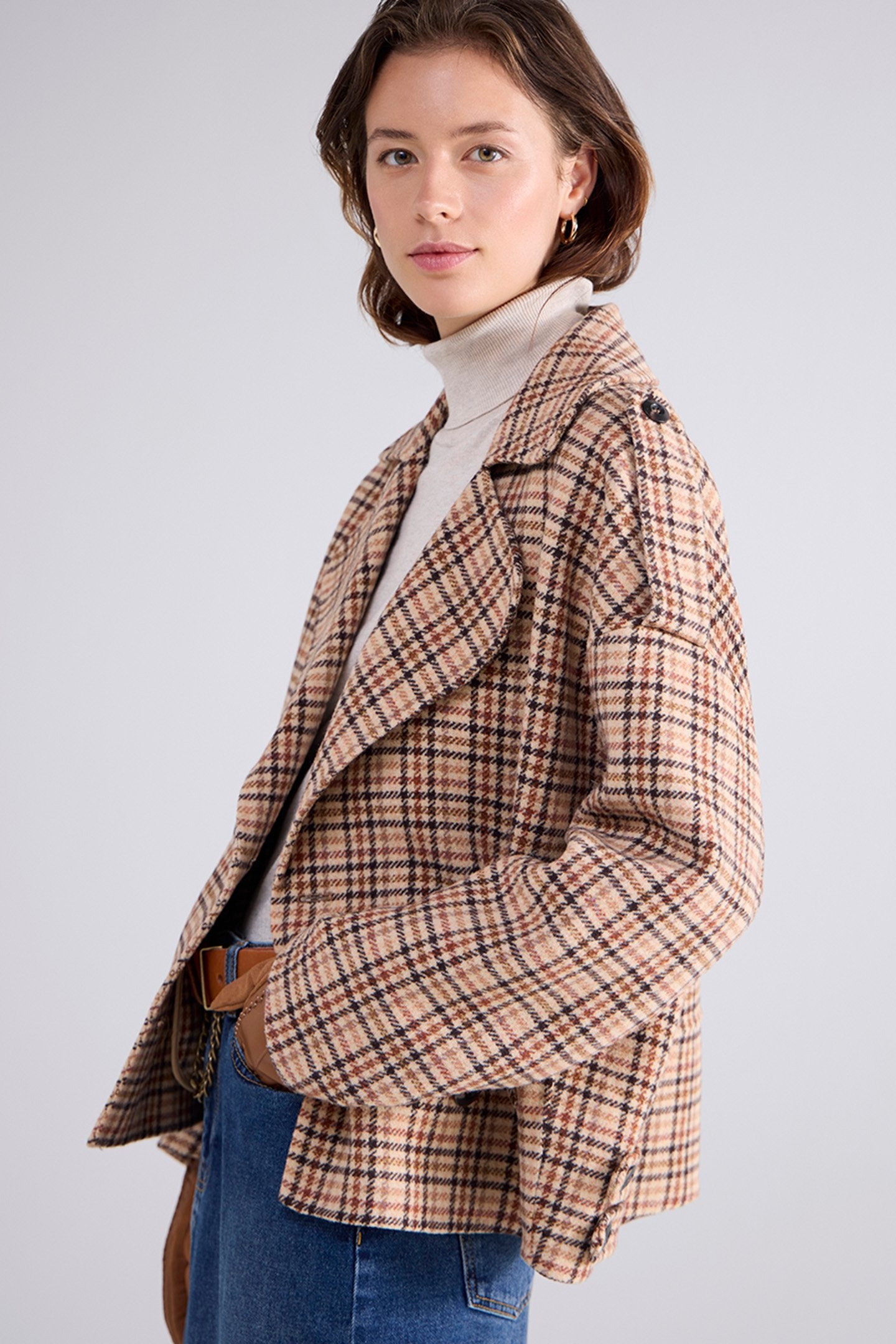 SHORT JACKET CHECK WOOL MULTICOLOUR 4