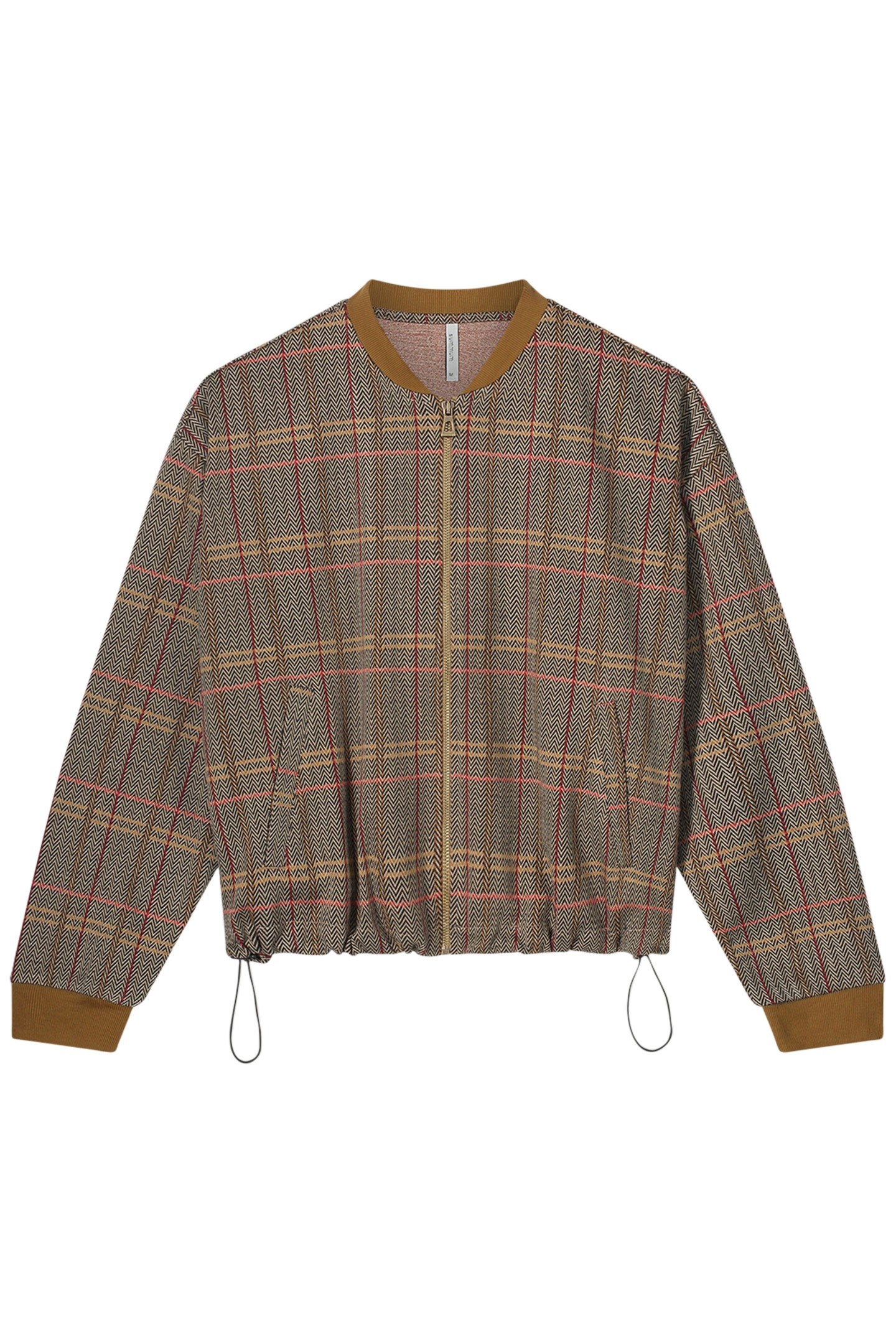 BOMBER CHECK JACQUARD CARAMEL COFFEE 2