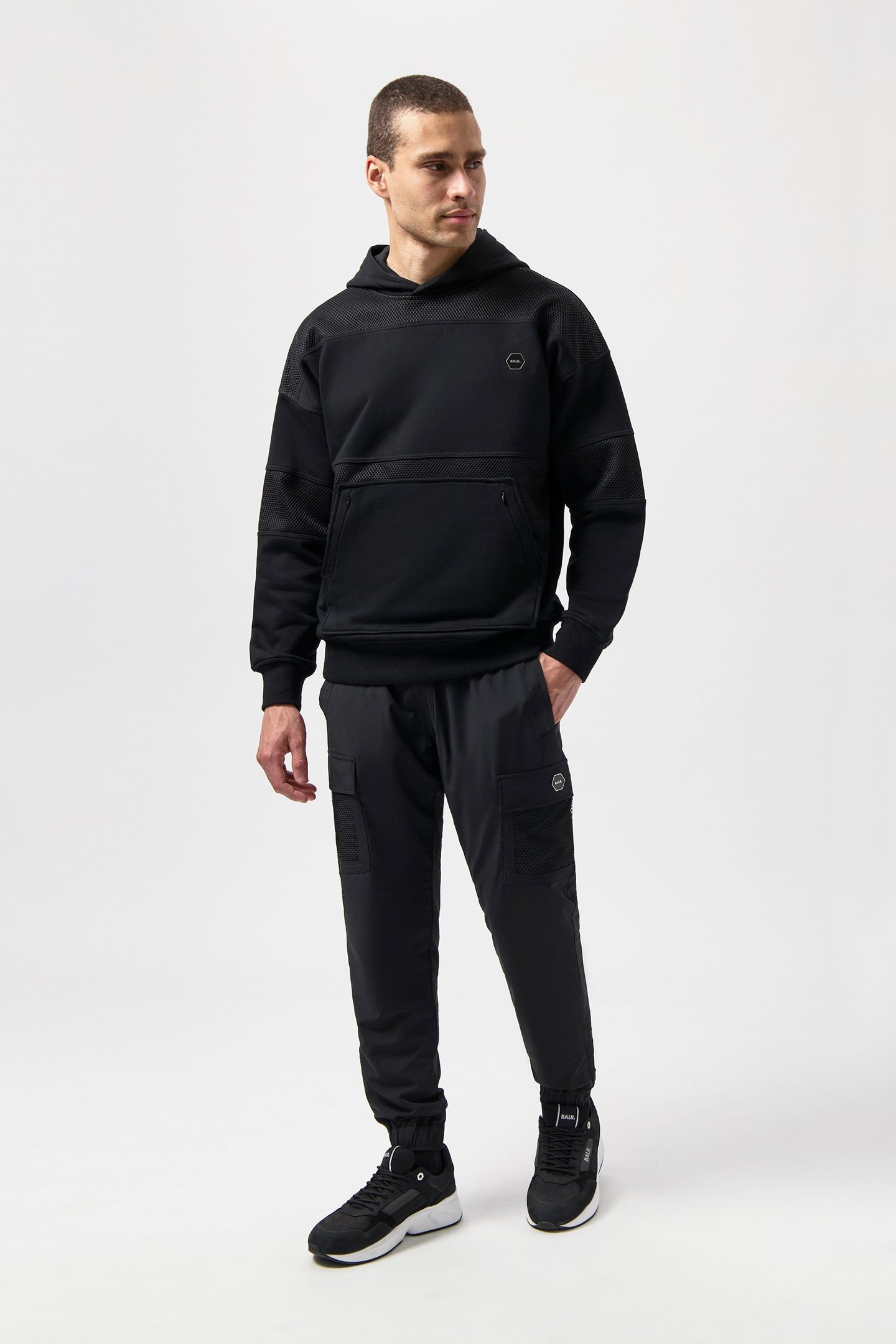 HEXLINE BOX FIT HOODIE JET BLACK 6