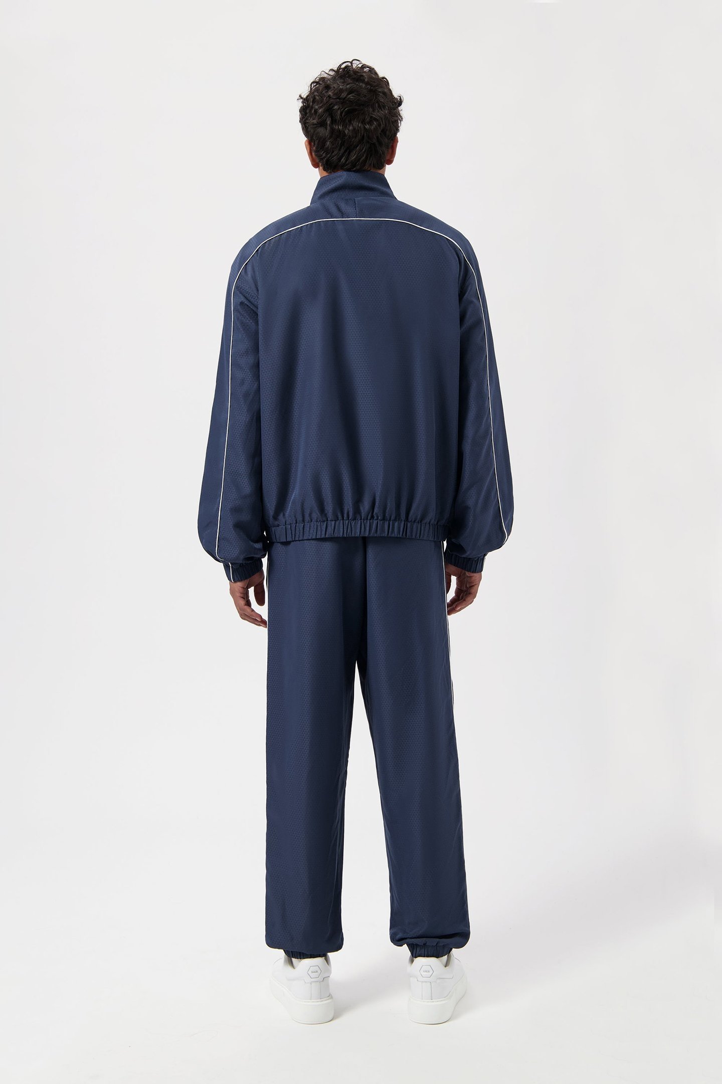 JACQUARD RELAXED TRACK JACKET SPACE NAVY 2