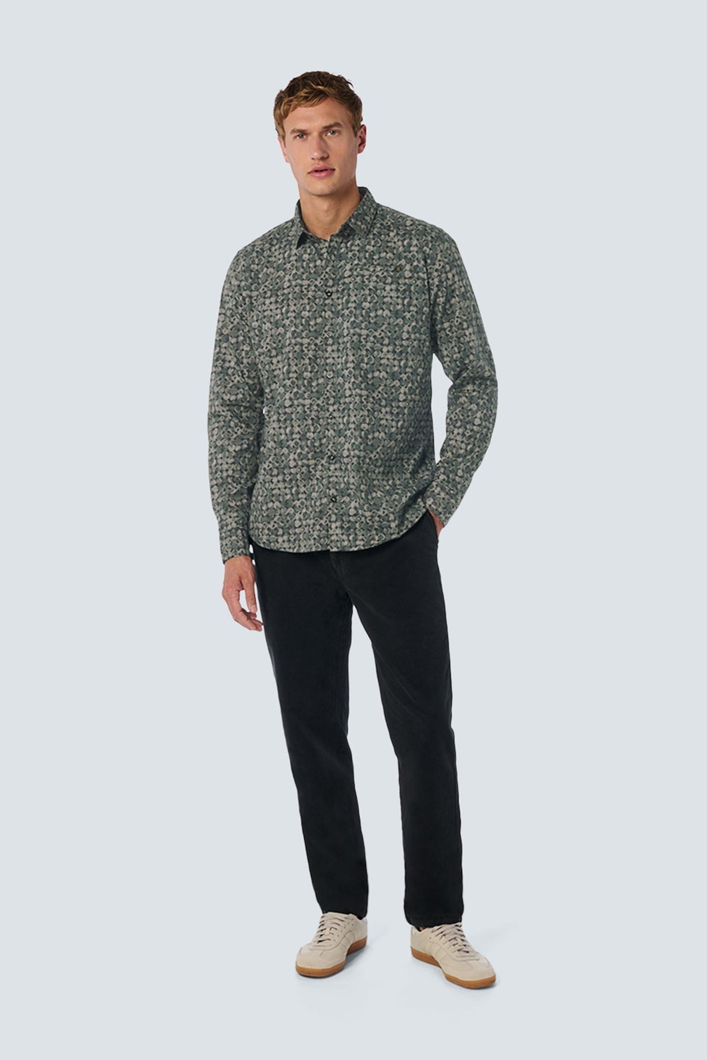 SHIRT STRETCH ALLOVER PRINTED DARK GREEN 3