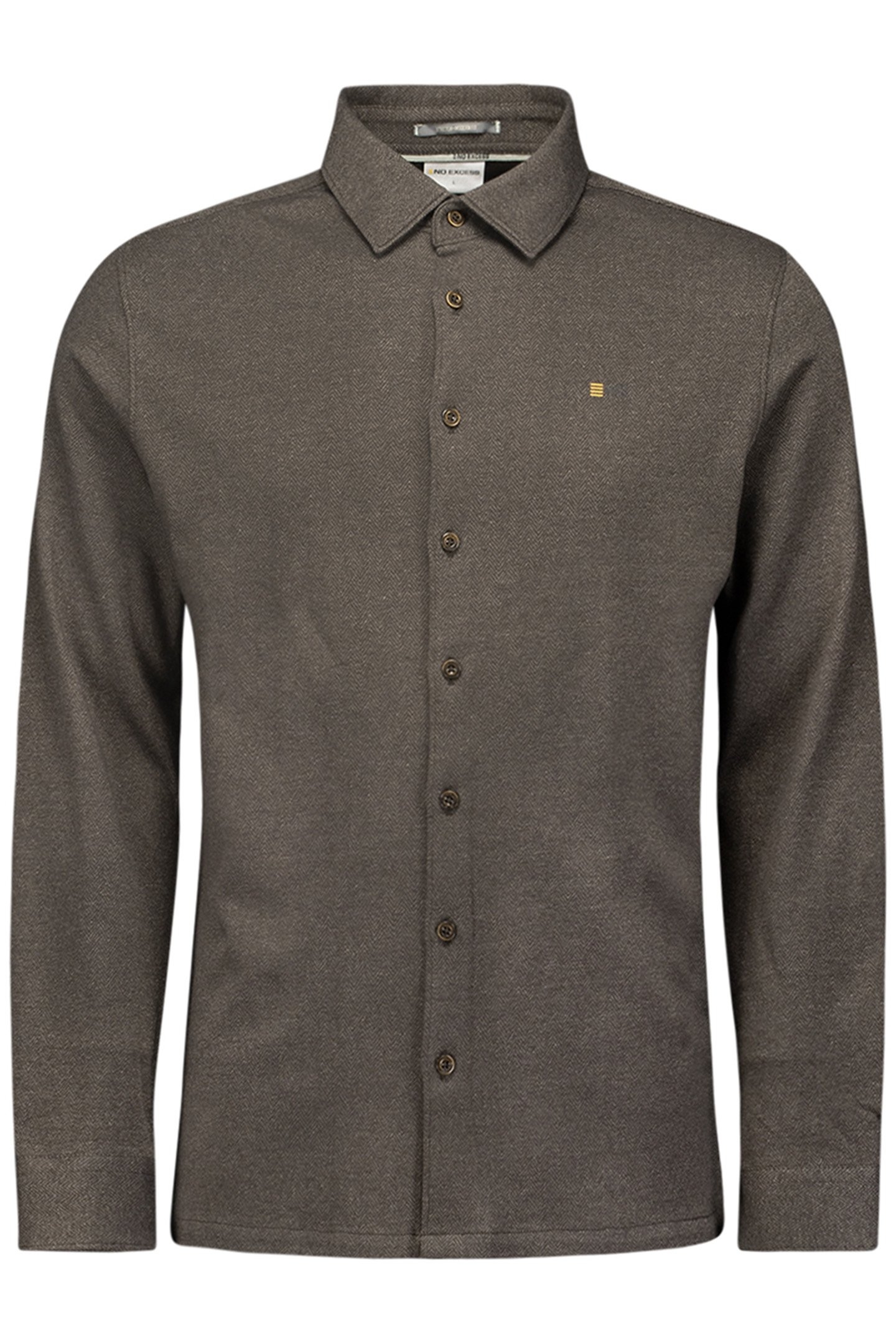 SHIRT JERSEY MELANGE STRETCH BROWN 1