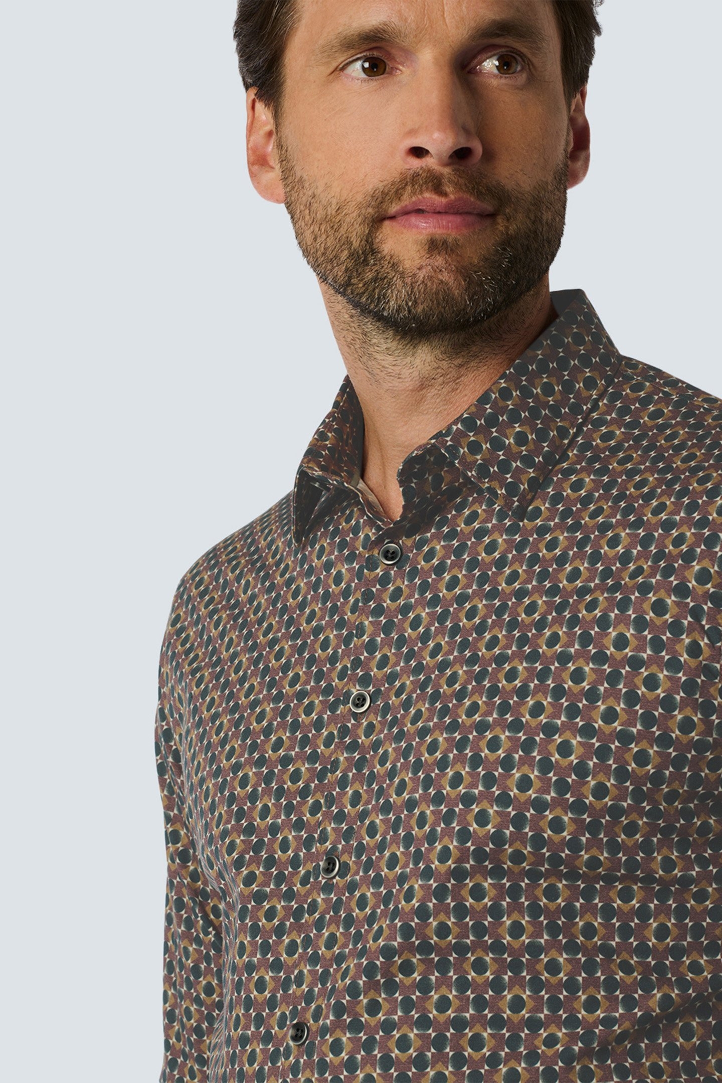 SHIRT STRETCH ALLOVER PRINTED AUBERGINE 6