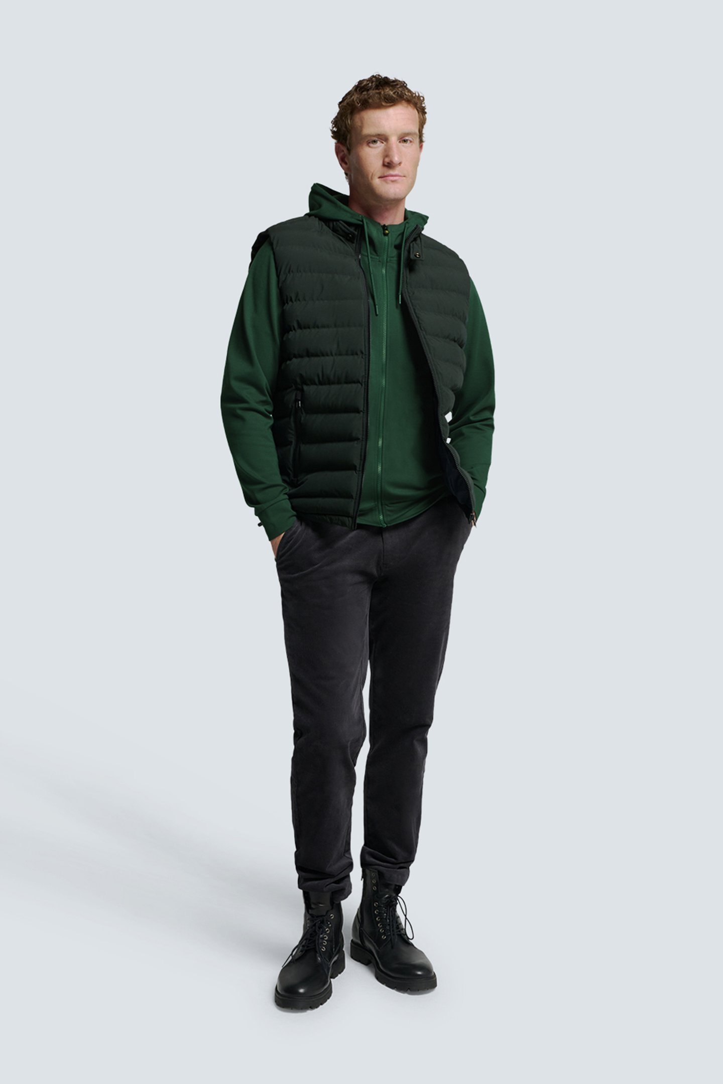 SWEATER FULL ZIPPER HOODED DARK GREEN 3