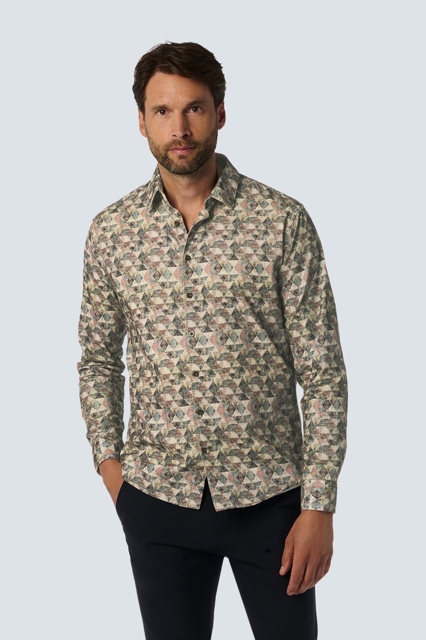 SHIRT ALLOVER PRINTED CORDUROY SMOKE 1