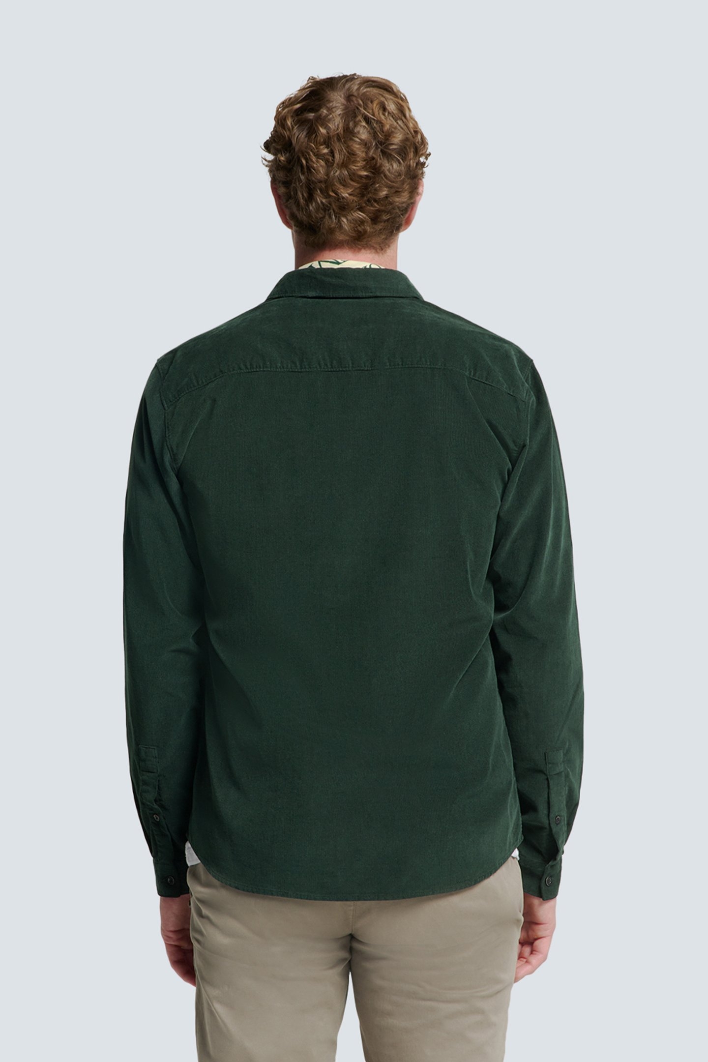 SHIRT CORDUROY SOLID DARK GREEN 2