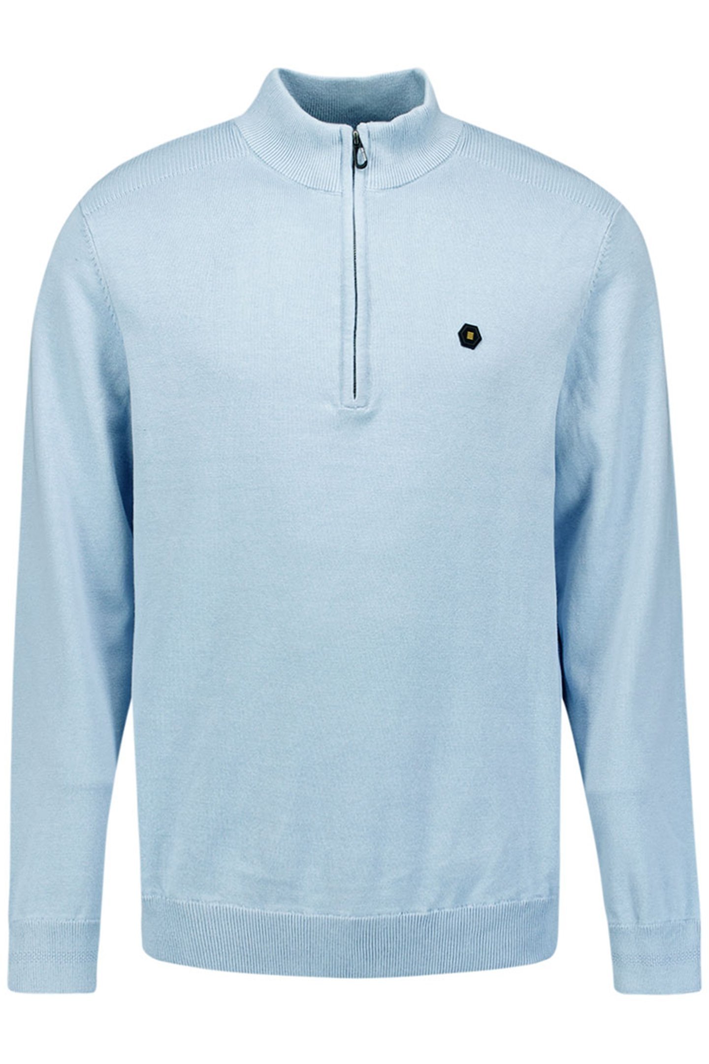 PULLOVER HALF ZIPPER SOLID KNIT DUSTY BLUE 1