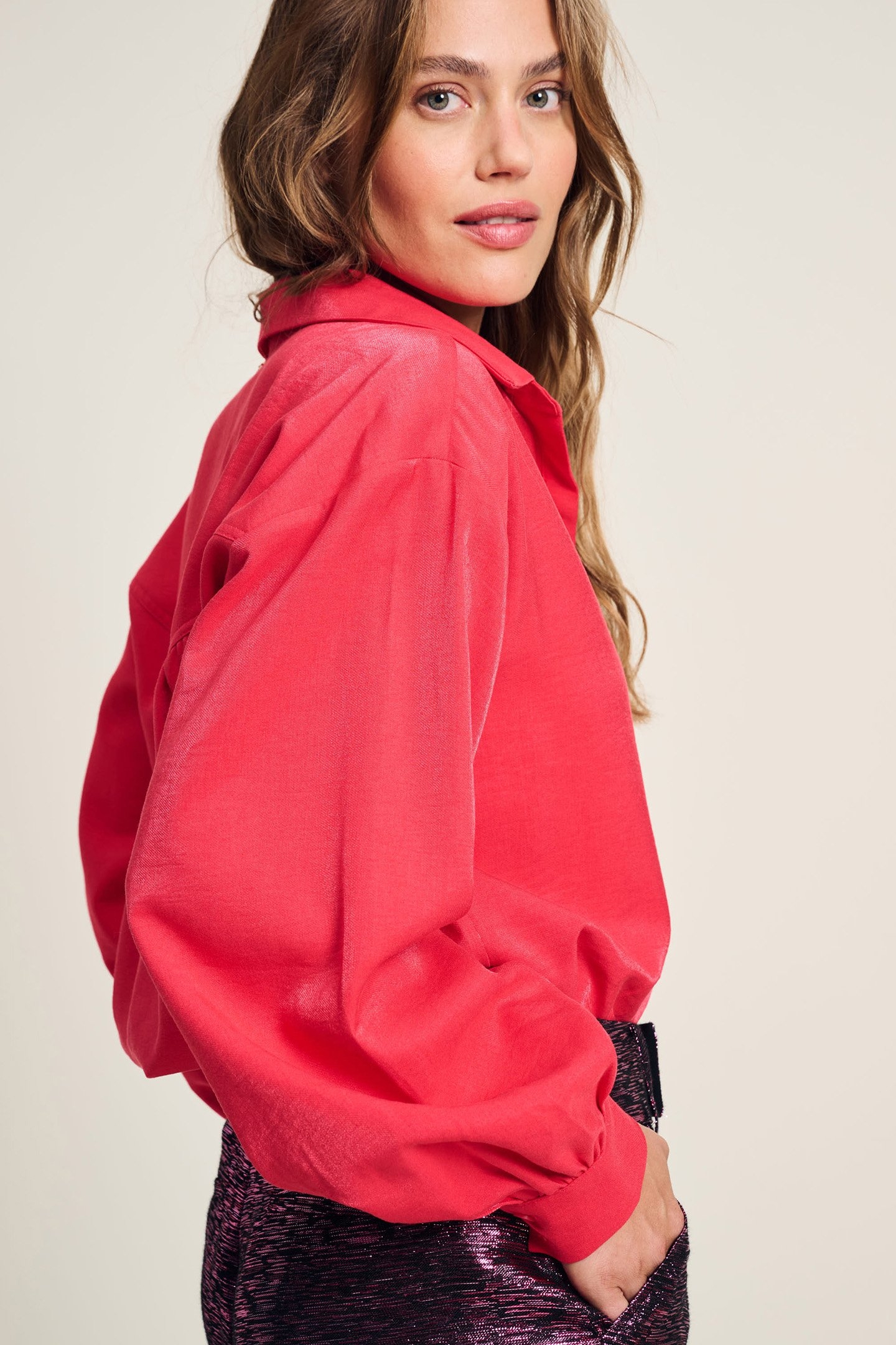 BLOUSE - VIOLET SHIMMER VIBRANT PINK 6