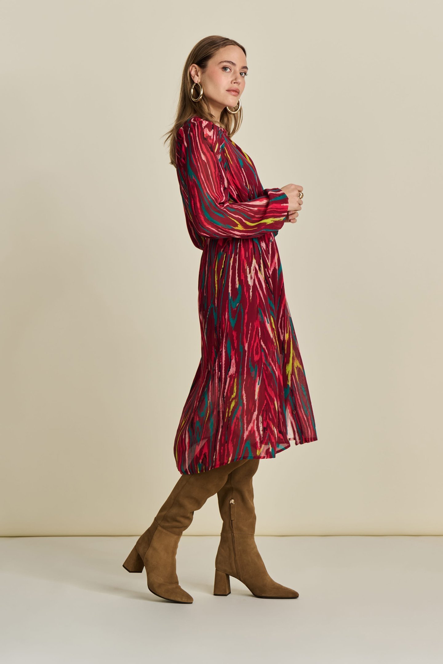 DRESS - WOODY BURGUNDY RED 4