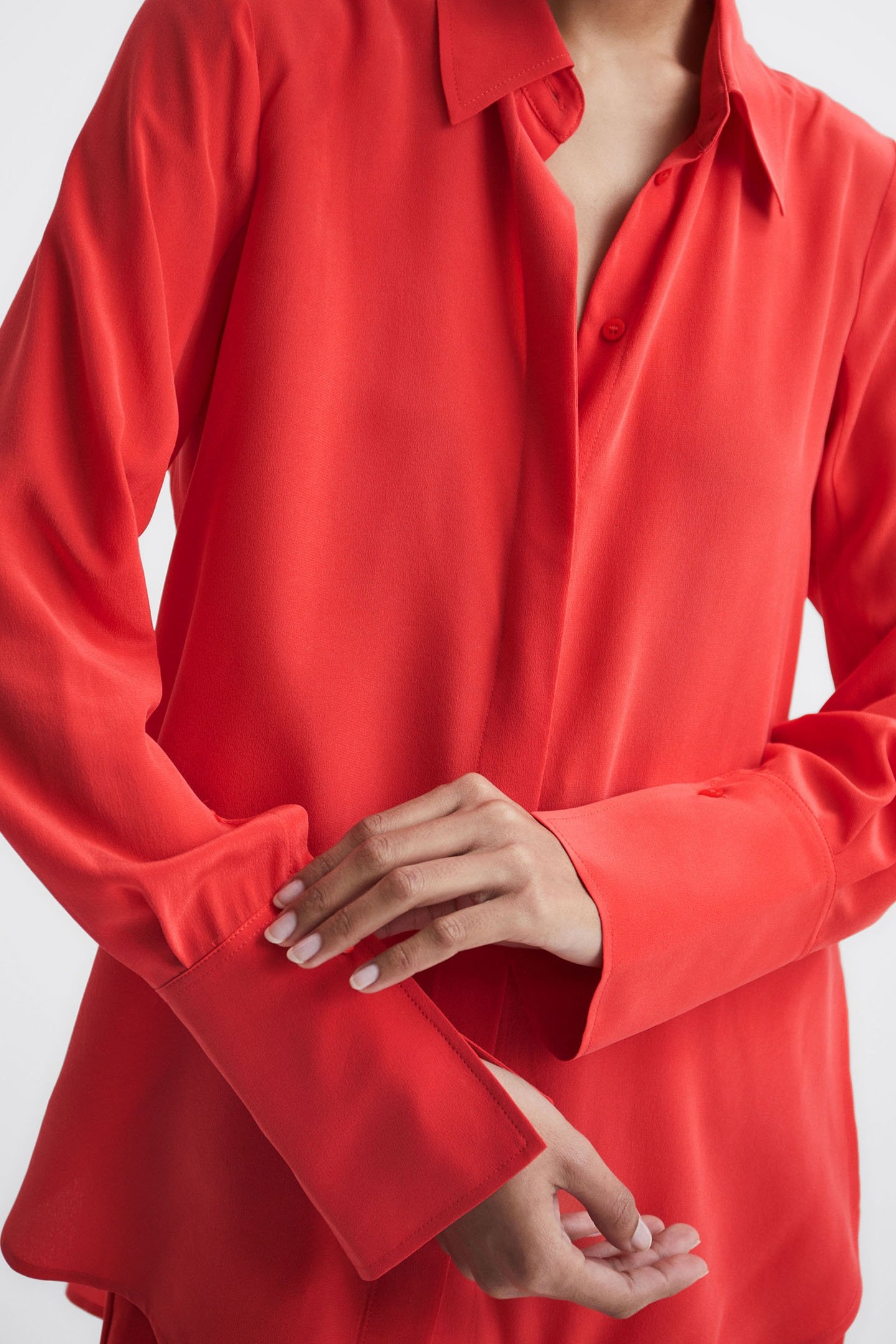 KIA-MATTE SILK SHIRT CORAL 8