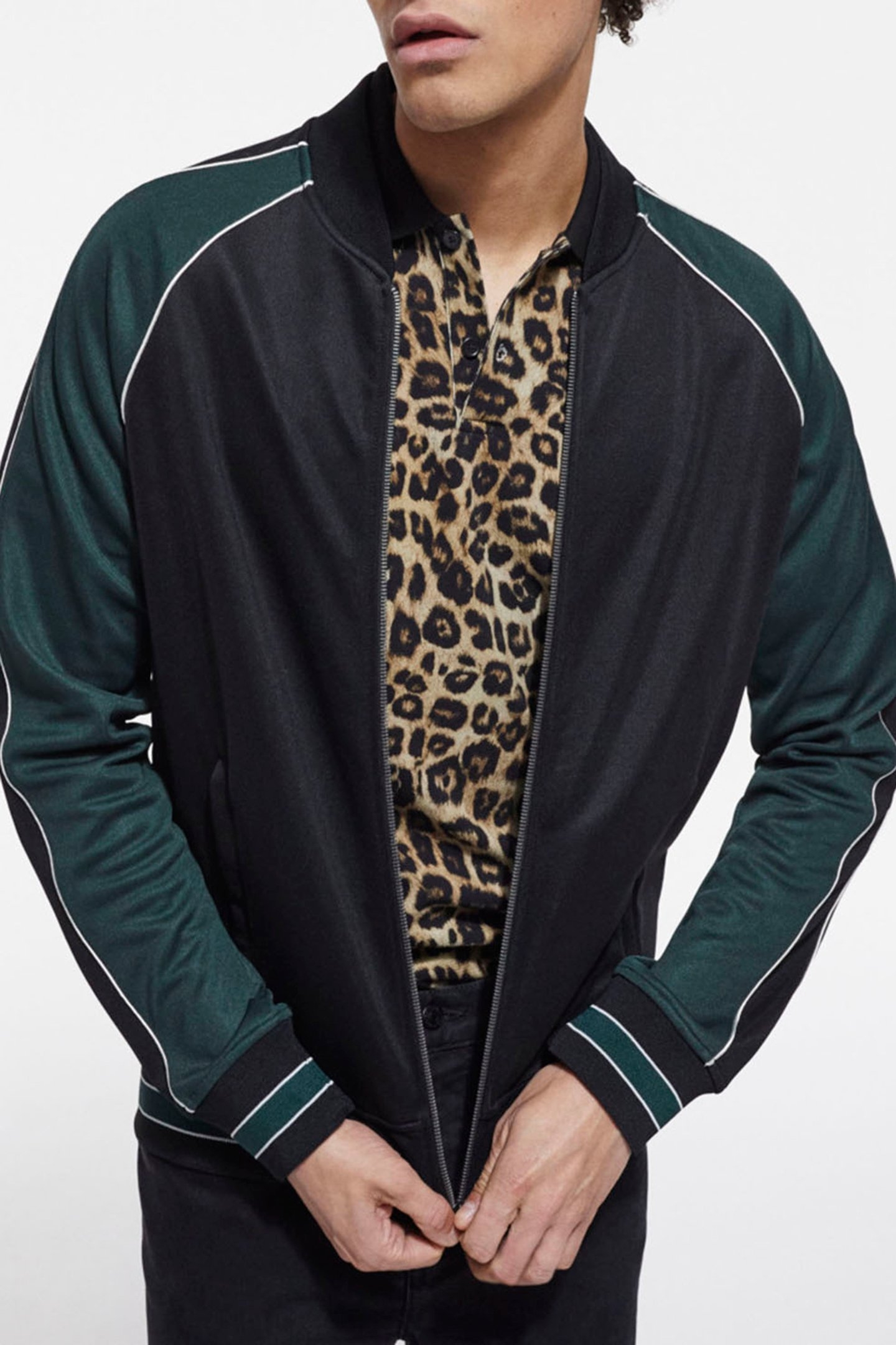 ZIP-UP SWEATSHIRT WITH RAGLAN SLEEVES VERT BOUTEILLE 5