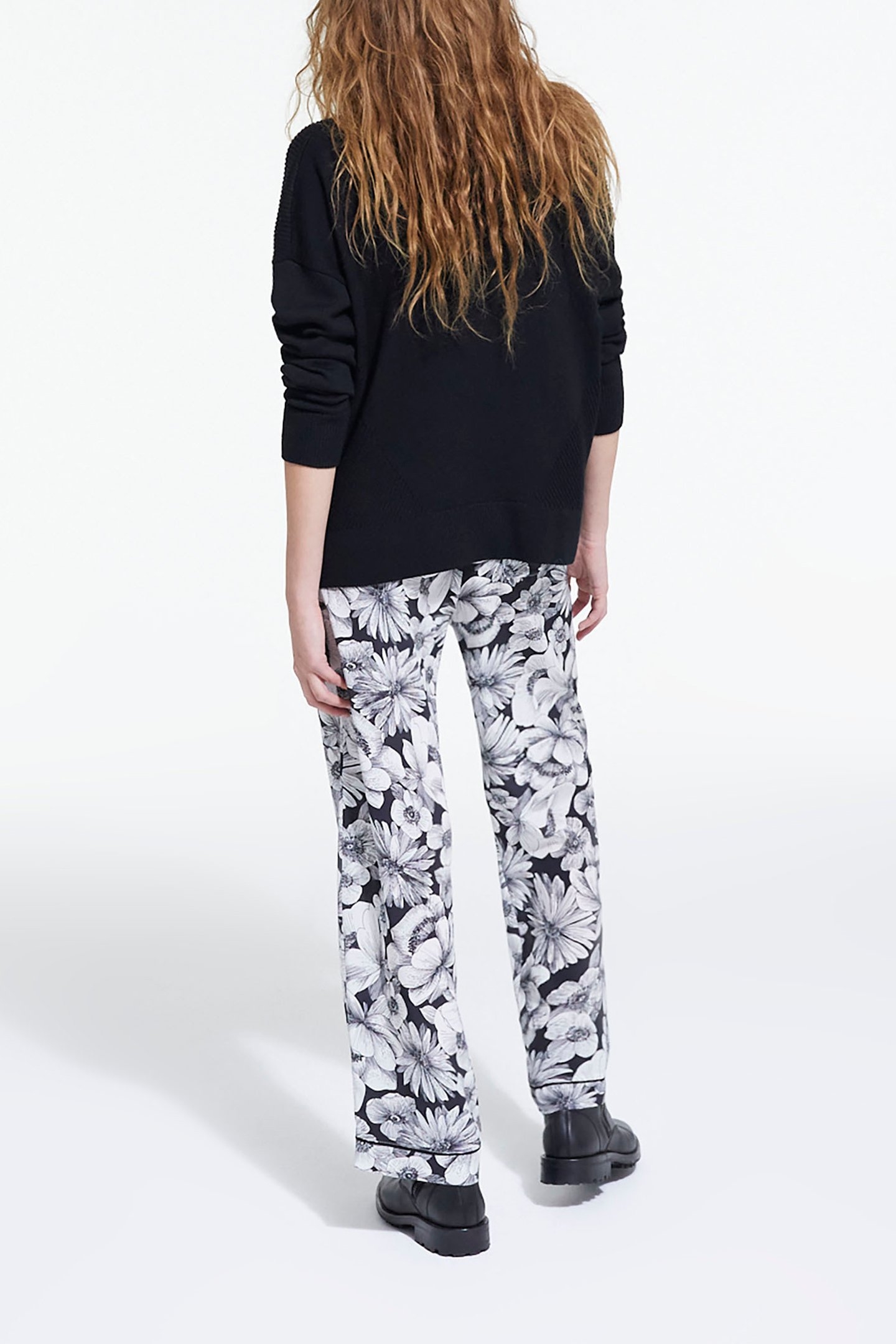 PANTALON ROMANTIC GARDEN BLACK WHITE 4
