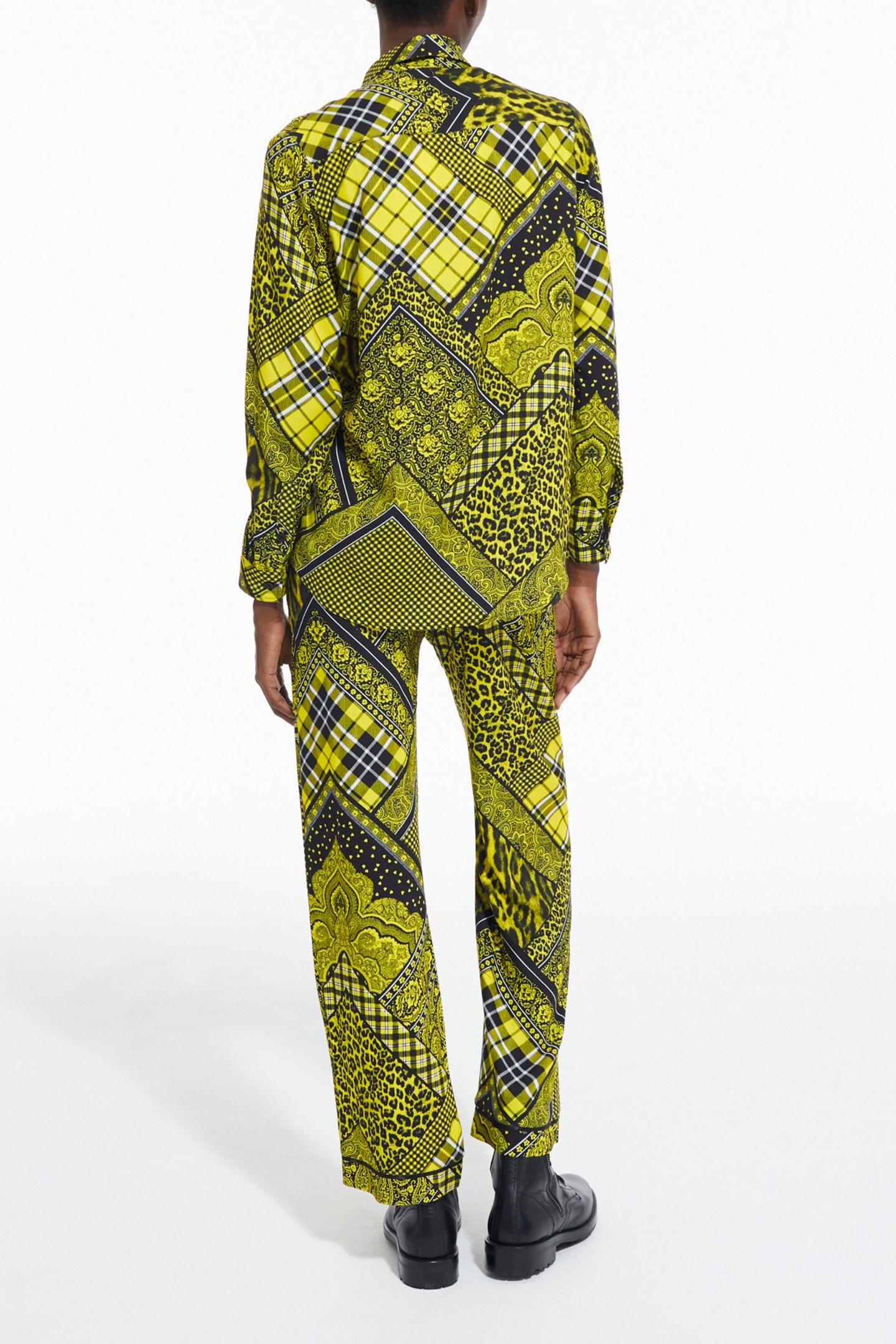 SHIRT WITH BUTTON PLACKET DETAIL BLACK/YELLOW 4