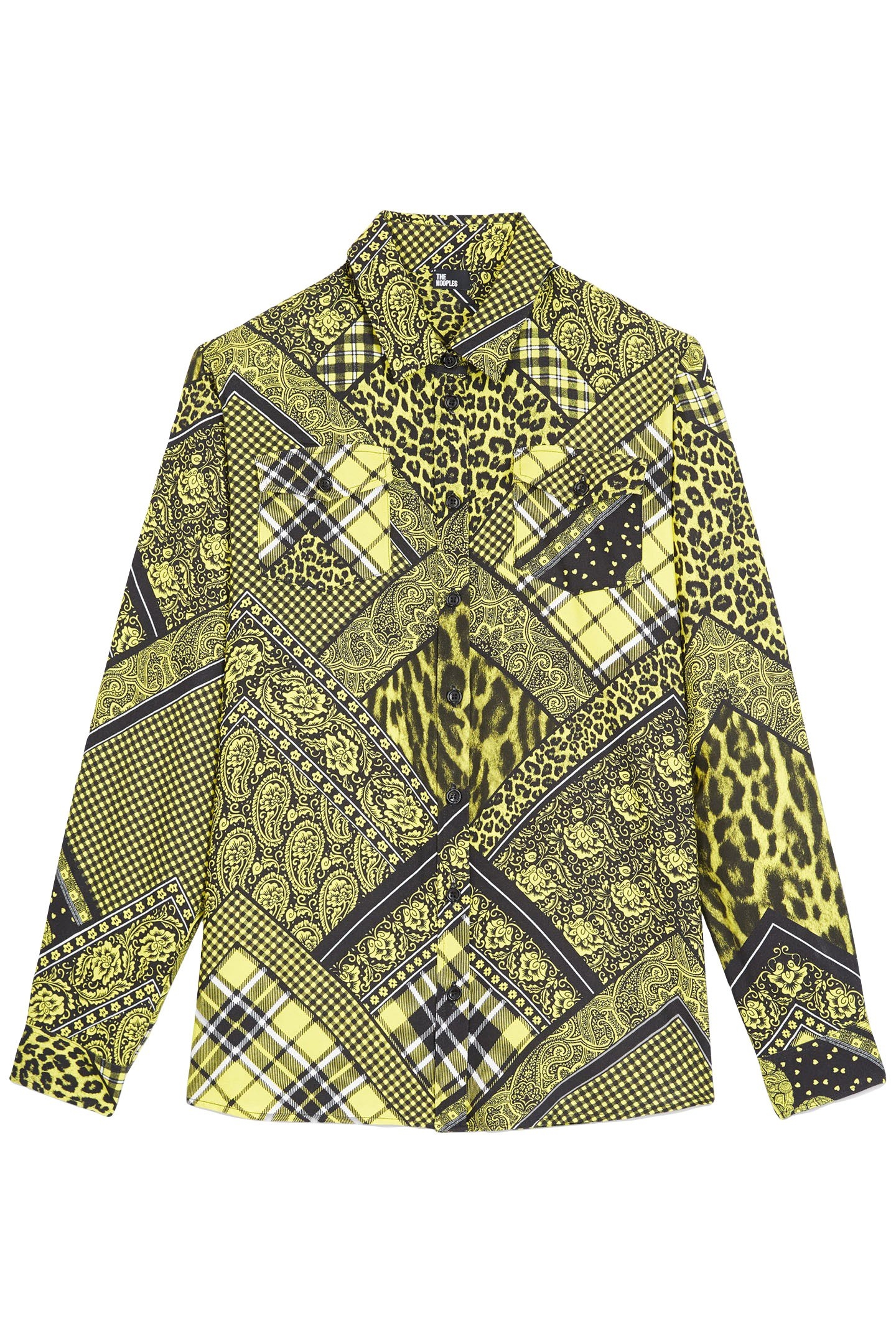 SHIRT WITH BUTTON PLACKET DETAIL BLACK/YELLOW 5