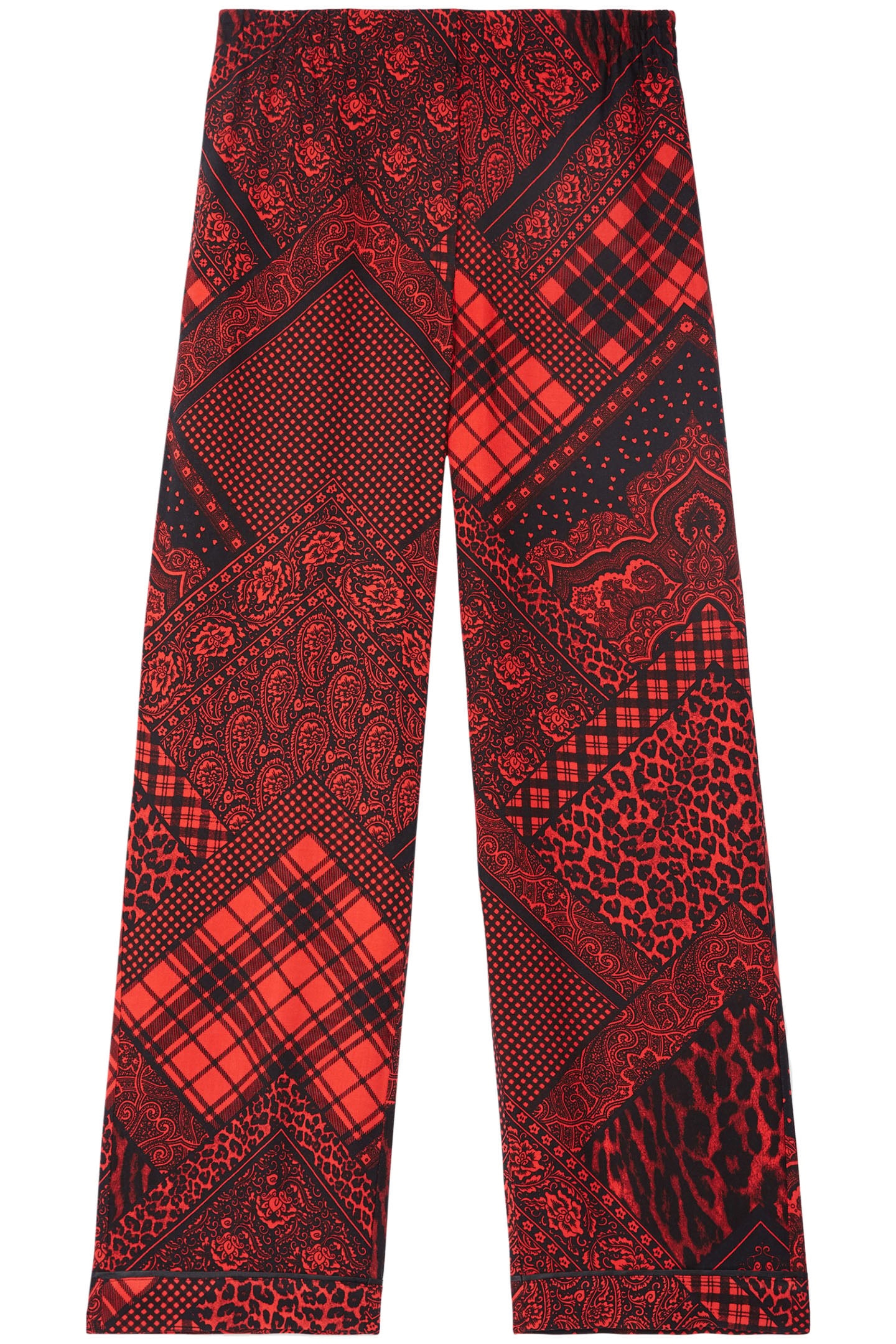 STRAIGHT FLOWING PANTS RED/BLACK 5