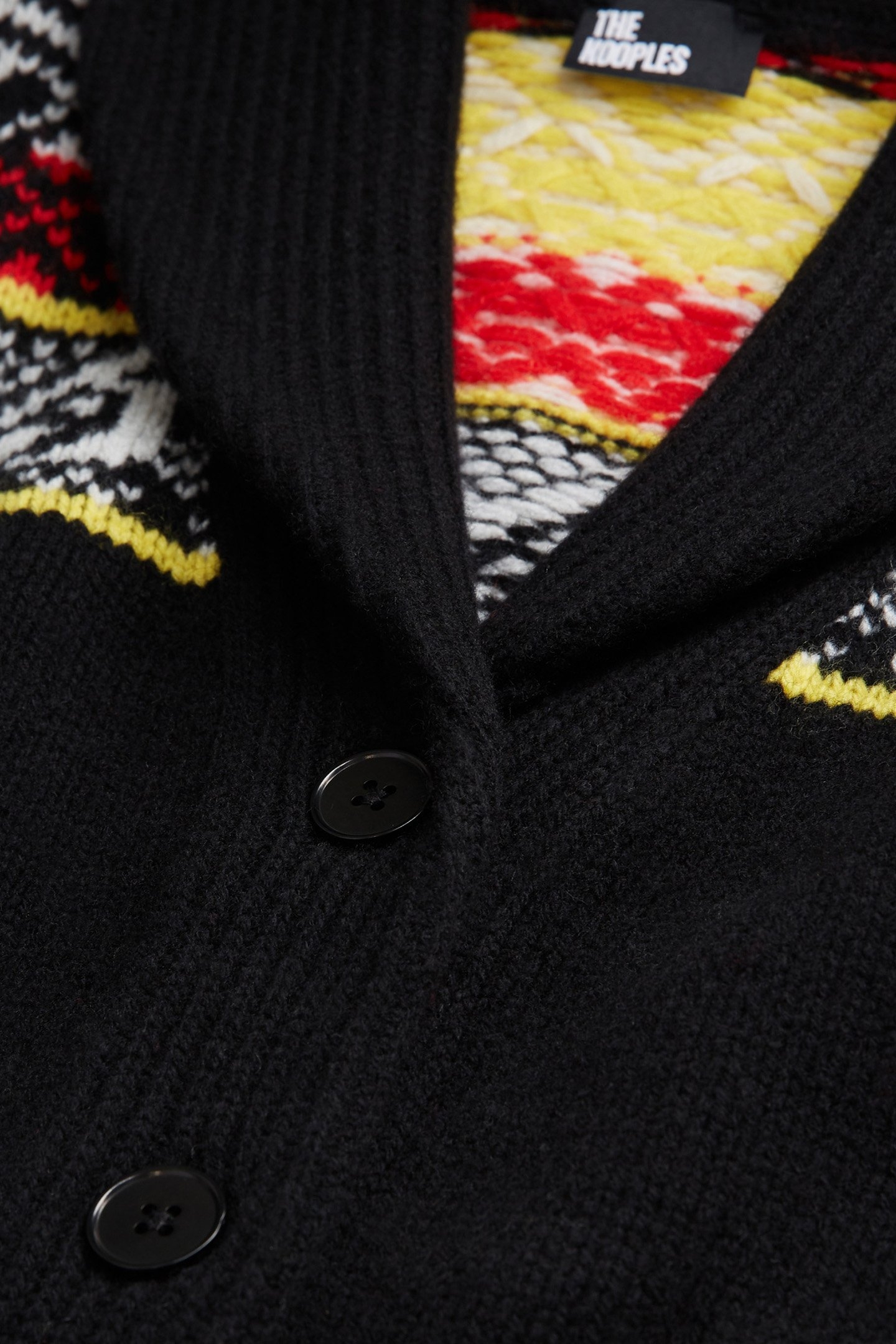 CARDGIGAN COL CHALE JACQUARD BLACK/RED/YELLOW 7