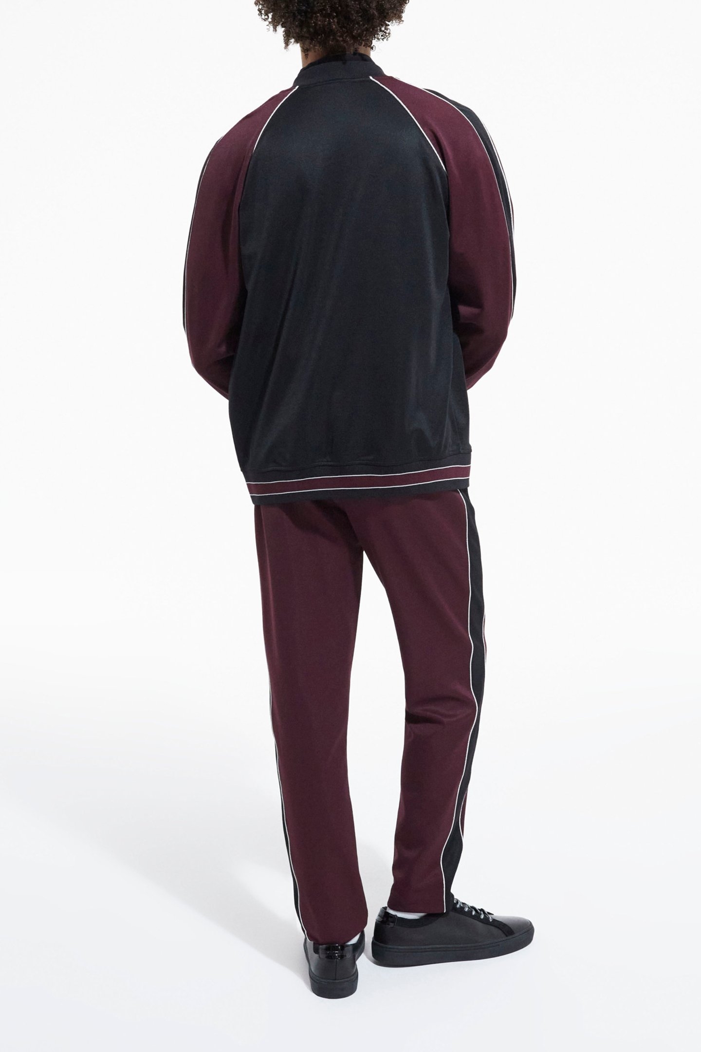 JOGGING JACKETS WITH CONTRASTING STRIPS BURGUNDY 3