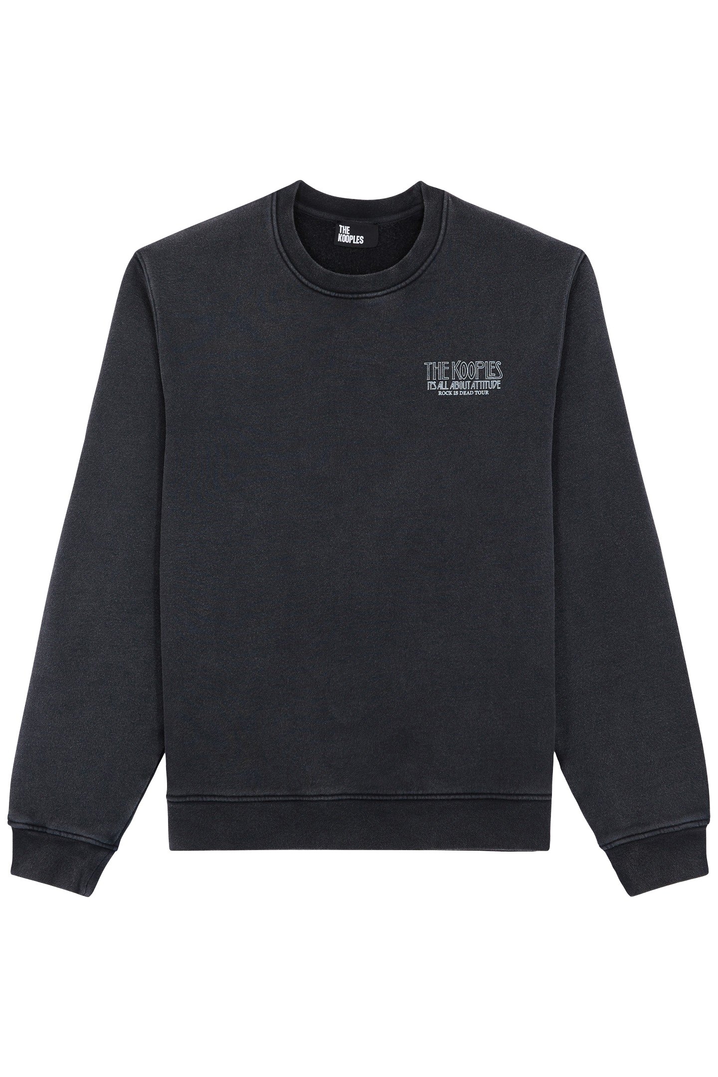 SWEAT COL ROND SKULL BLACK WASHED 1