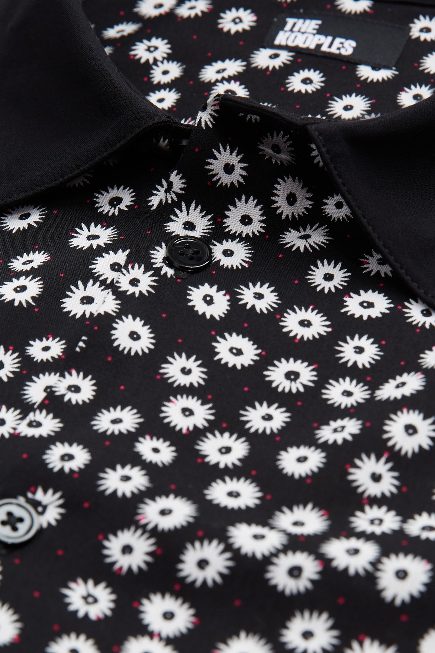 PRINTED SHIRT WITH WHITE COLLAR DETAIL BLACK WHITE 2
