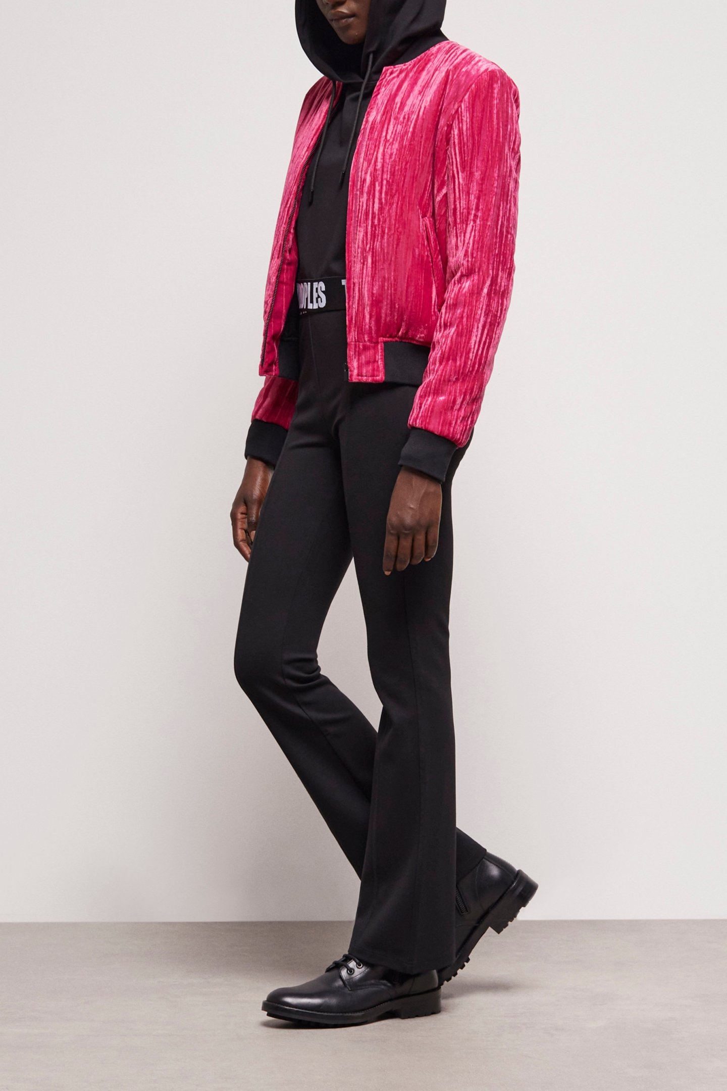 CRINKLE VELVET JACKET PINK 5