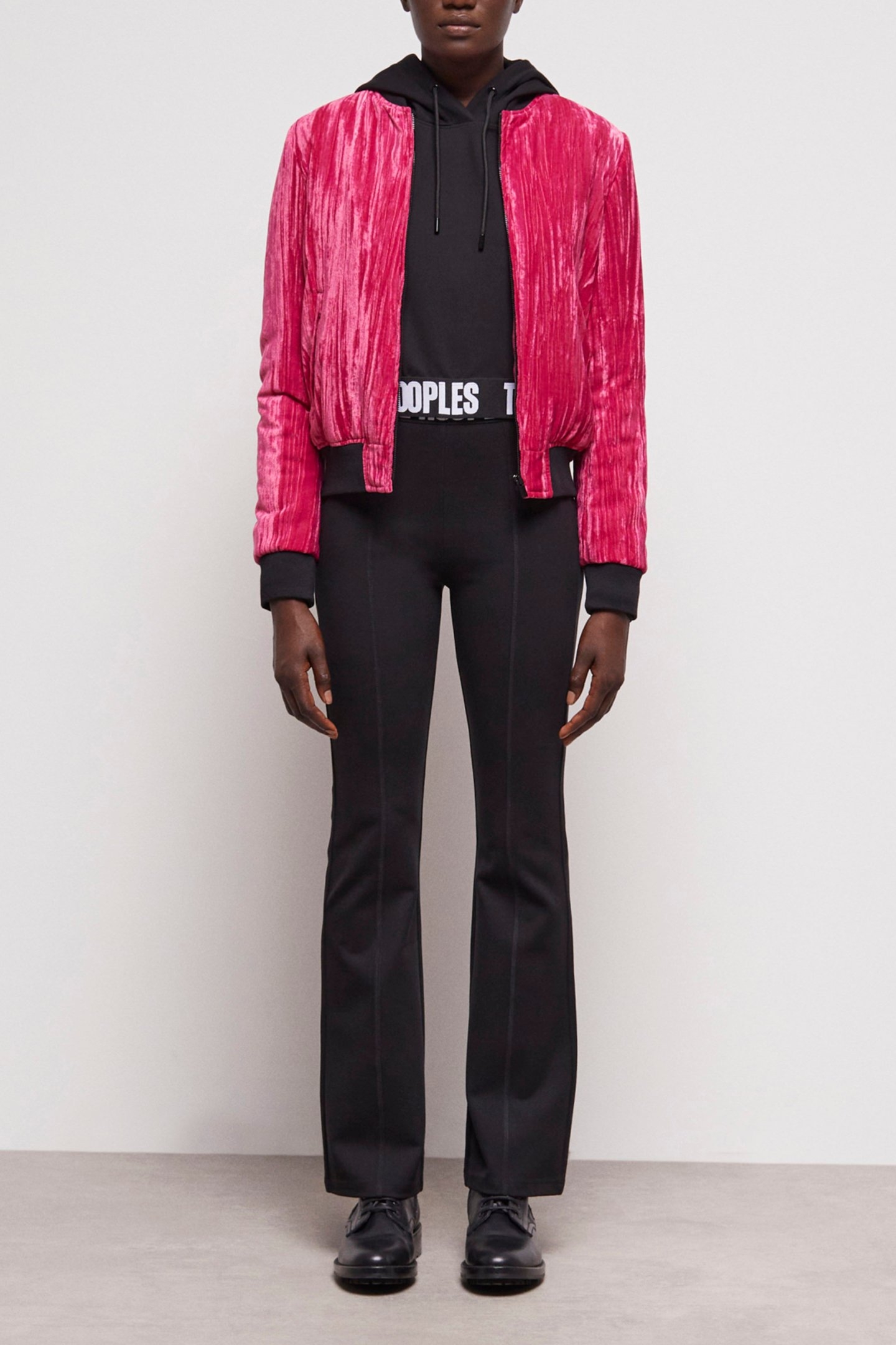 CRINKLE VELVET JACKET PINK 2