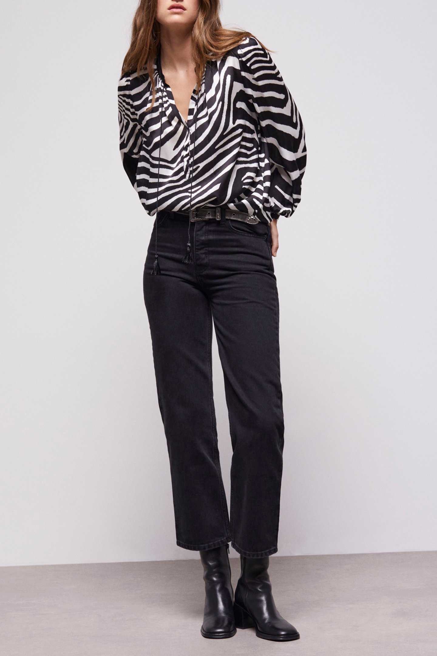 BLOUSE AMPLE ZEBRA PRINT BLACK WHITE 4