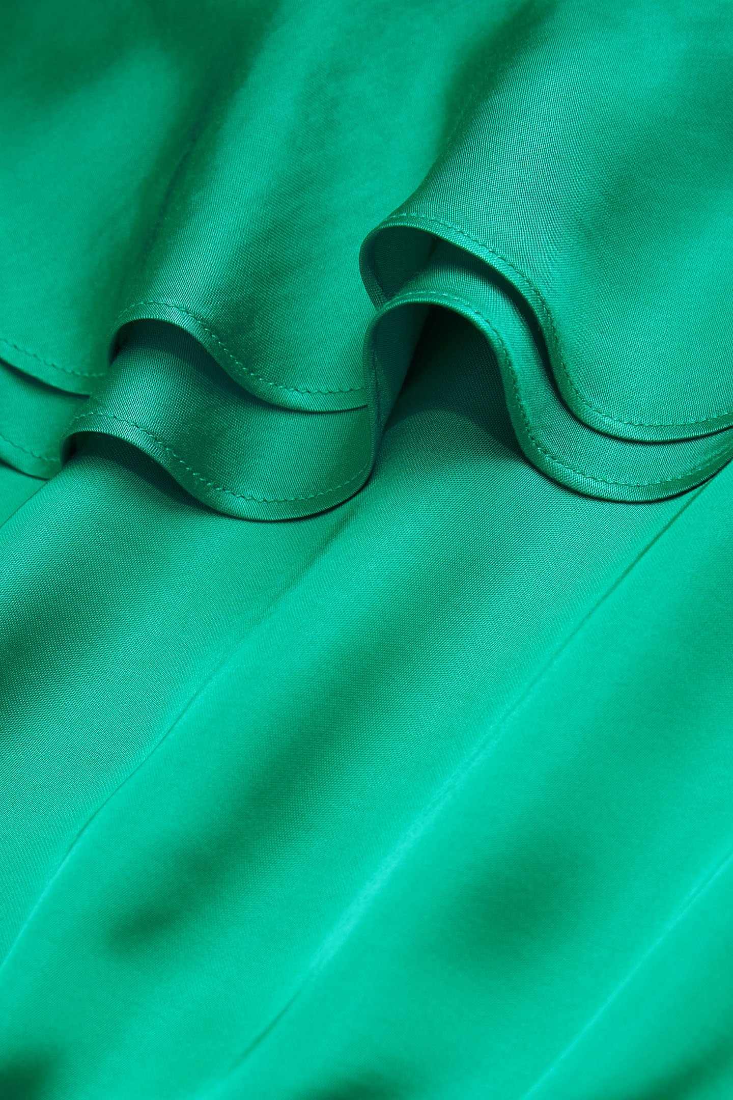 SHOULDER DRESS WITH LONG SLEEVES AND RUFFLES GREEN 7