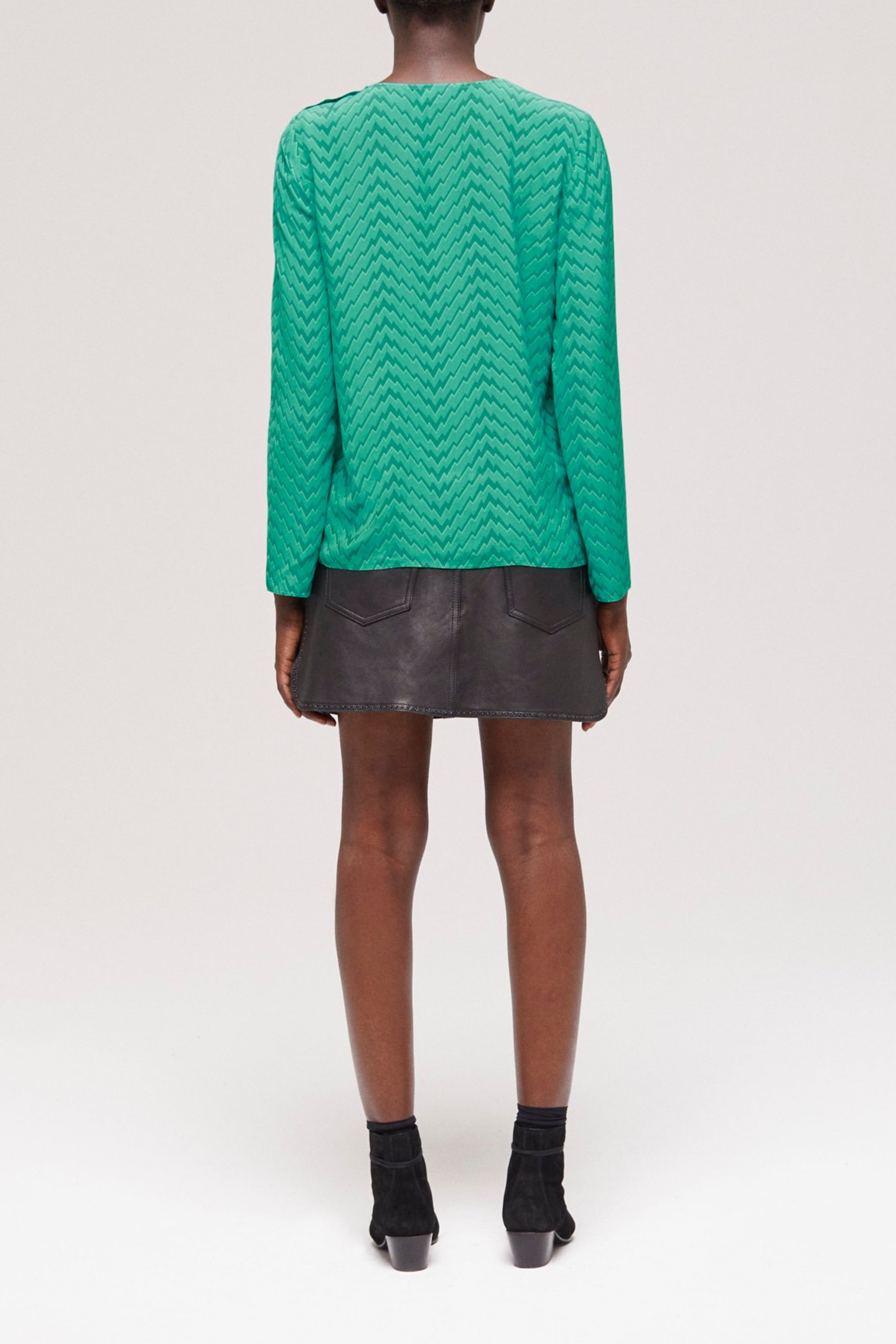 TOP SLEEVES LONGUES PRINT ZIG ZAG GREEN 2