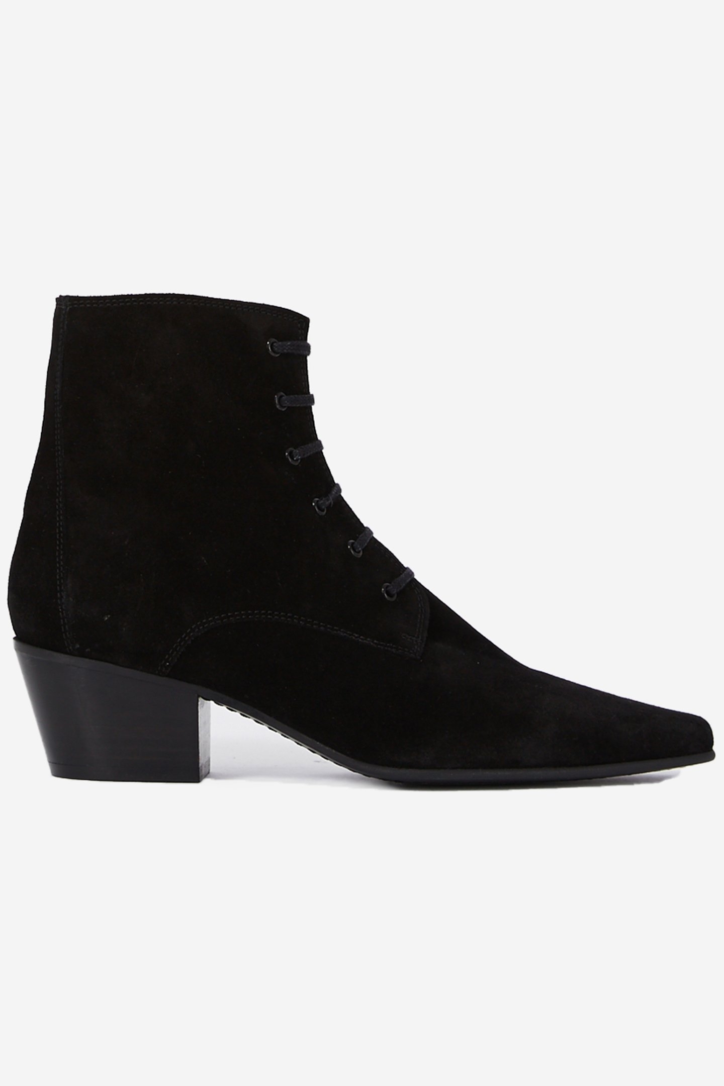 SUEDE LEATHER ANKLE BOOTS BLACK 1
