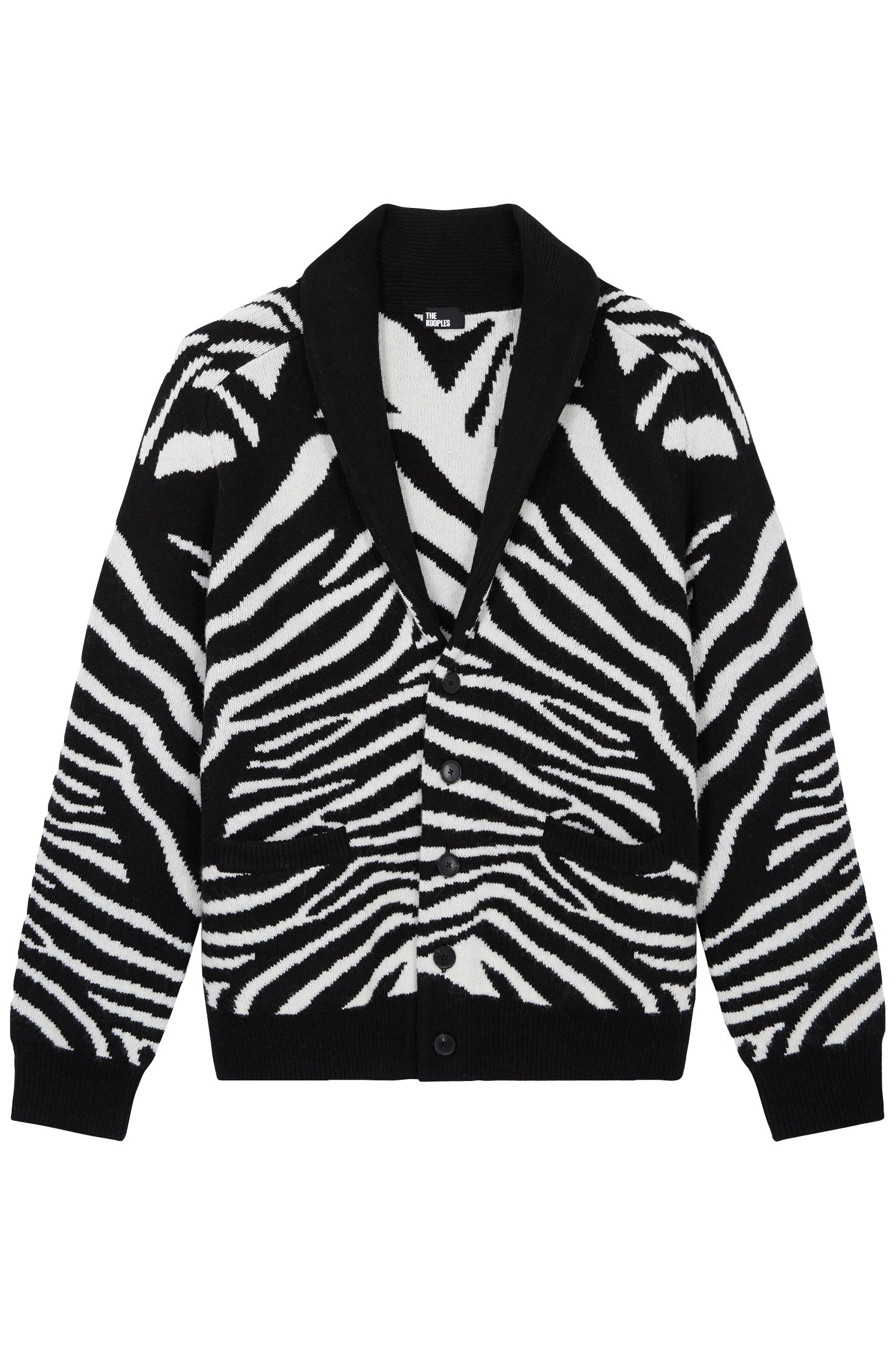 CARDIGAN A JACQUARD ZEBRA BLACK WHITE 1