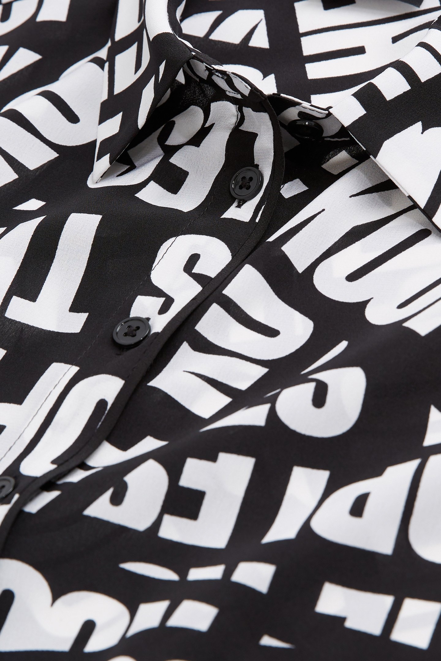 LONG-SLEEVED SHIRT WITH CLASSIC COLLAR BLACK/WHITE 2