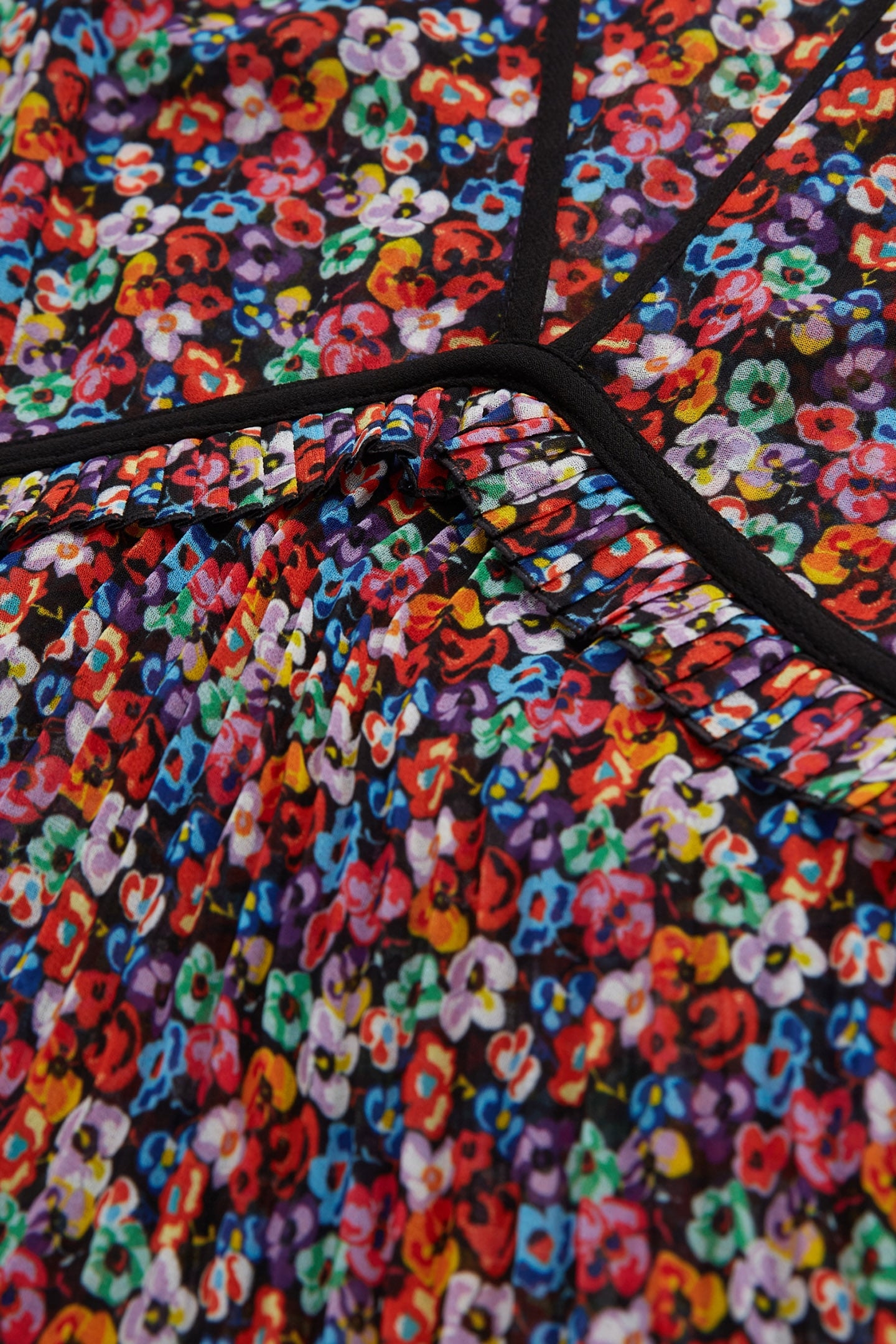 SLEEVELESS DRESS WITH LONG PLEATED SKIRT MULTICOLOR 2