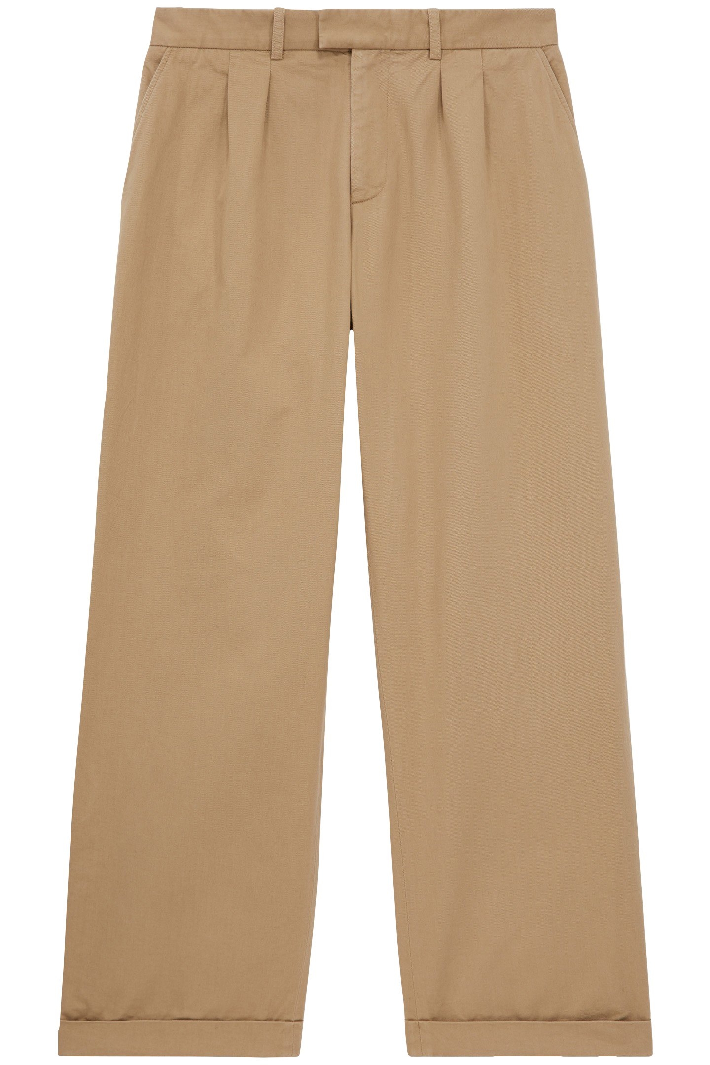 PLEATED TROUSERS WITH TURNS CAMEL 3