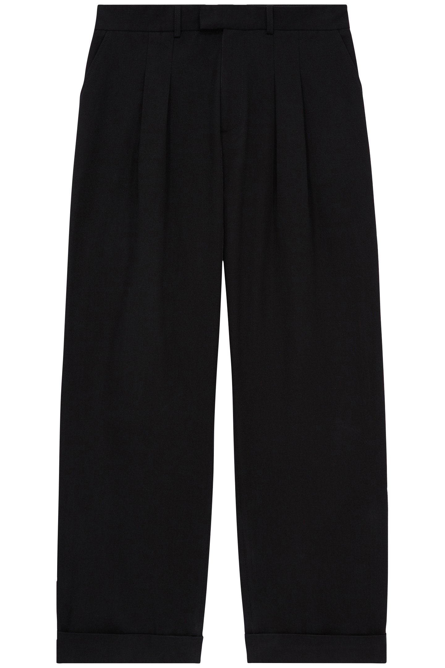 PLEATED TROUSERS WITH TURNS BLACK 3