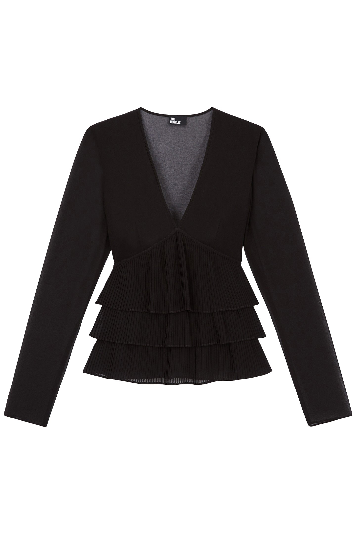 LONG-SLEEVED TOP WITH A V-NECK BLACK 4