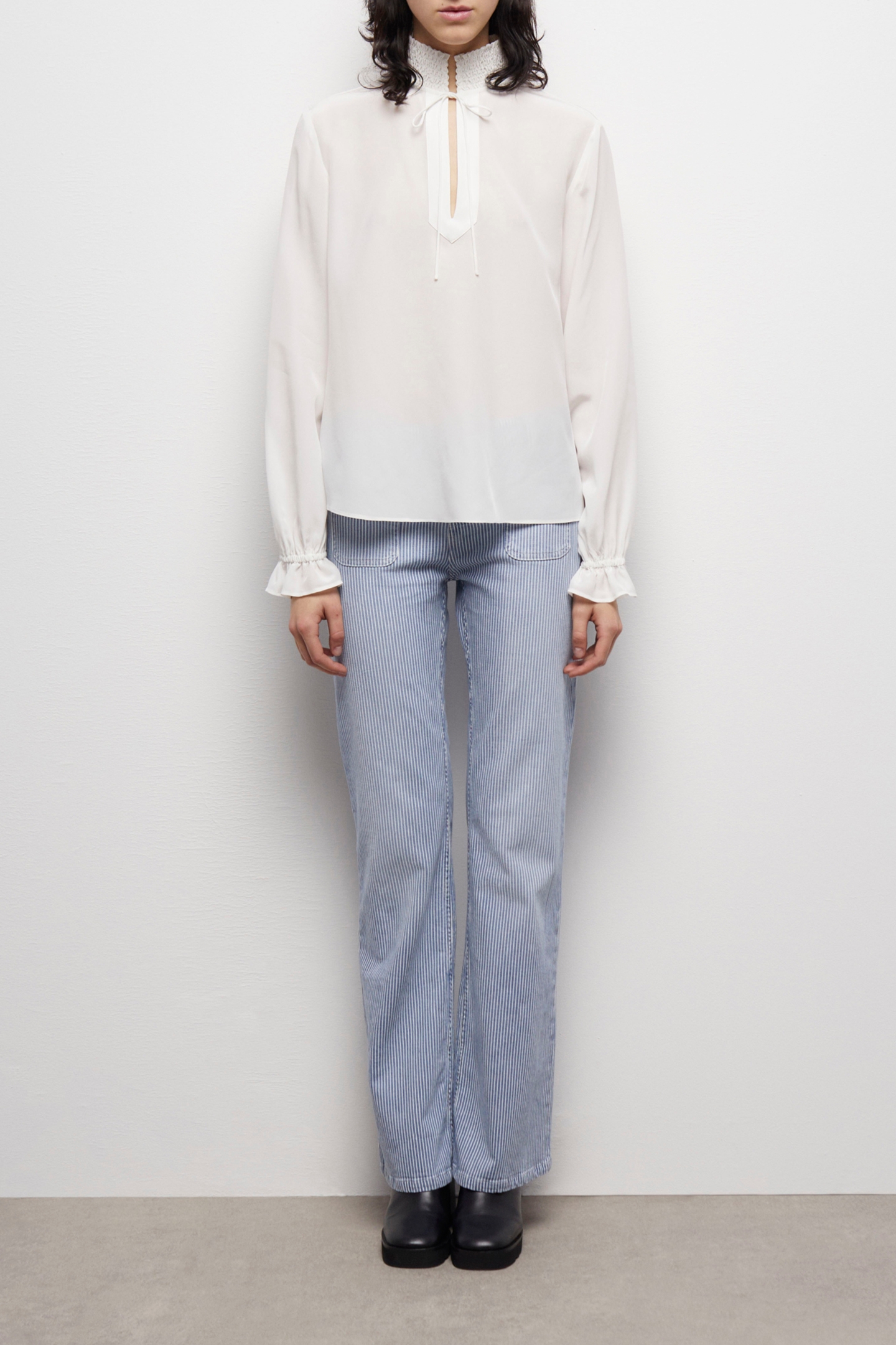 TOP A LONG SLEEVES COL SMOCKE WHITE 1