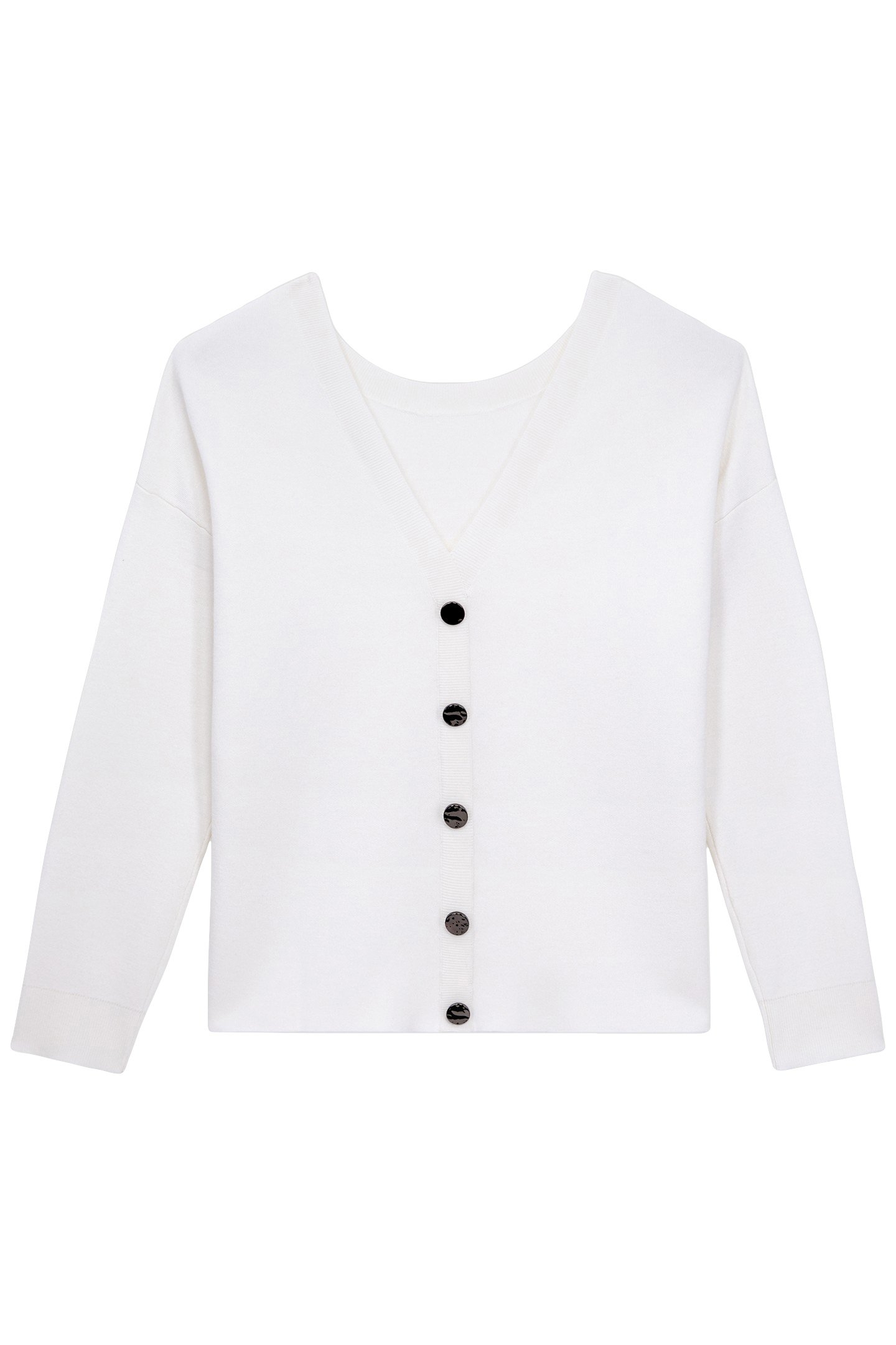 SWEATER WITH FAKE BUTTONS ON THE BACK ECRU 6